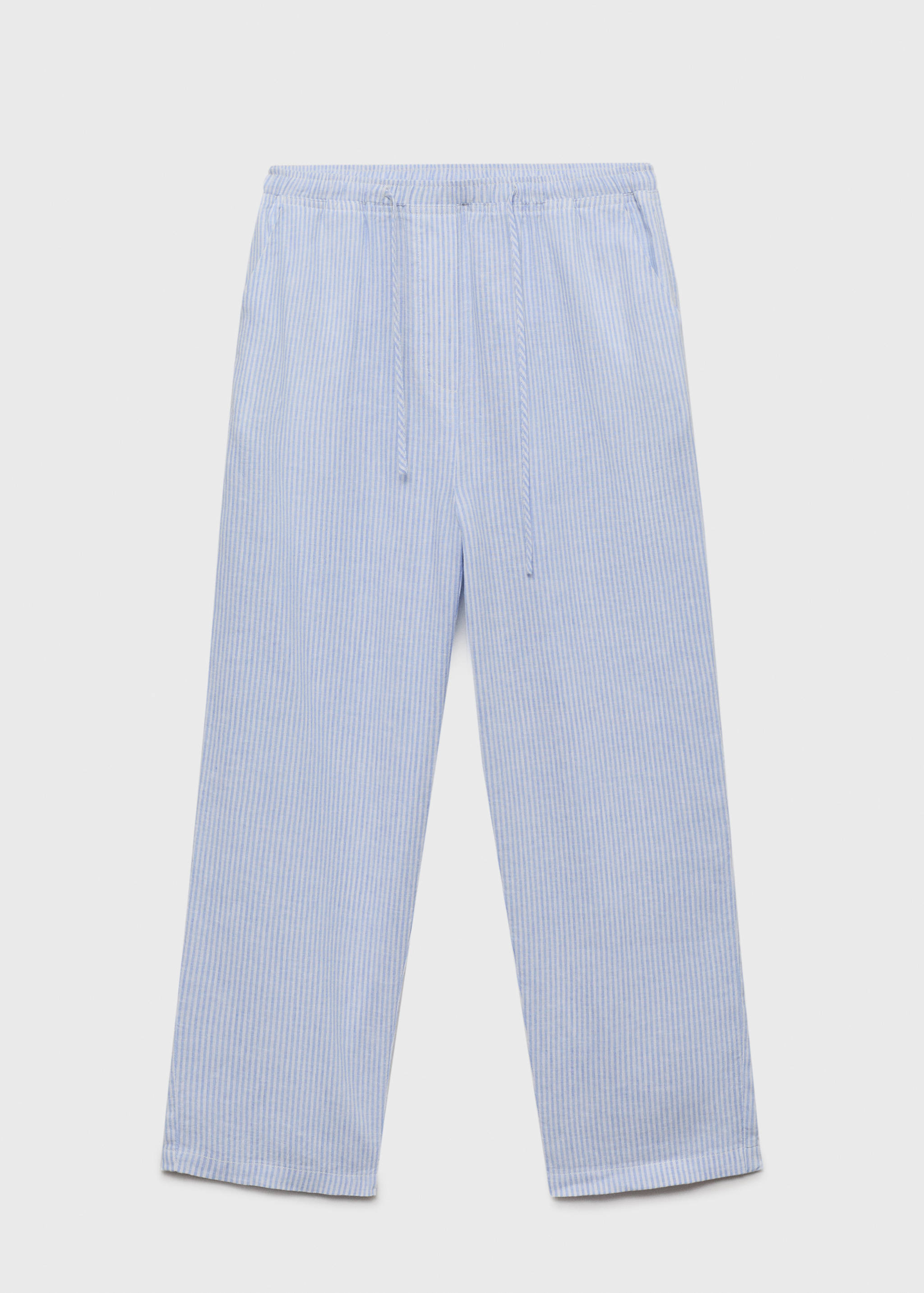 Straight linen-blend trousers - Article without model