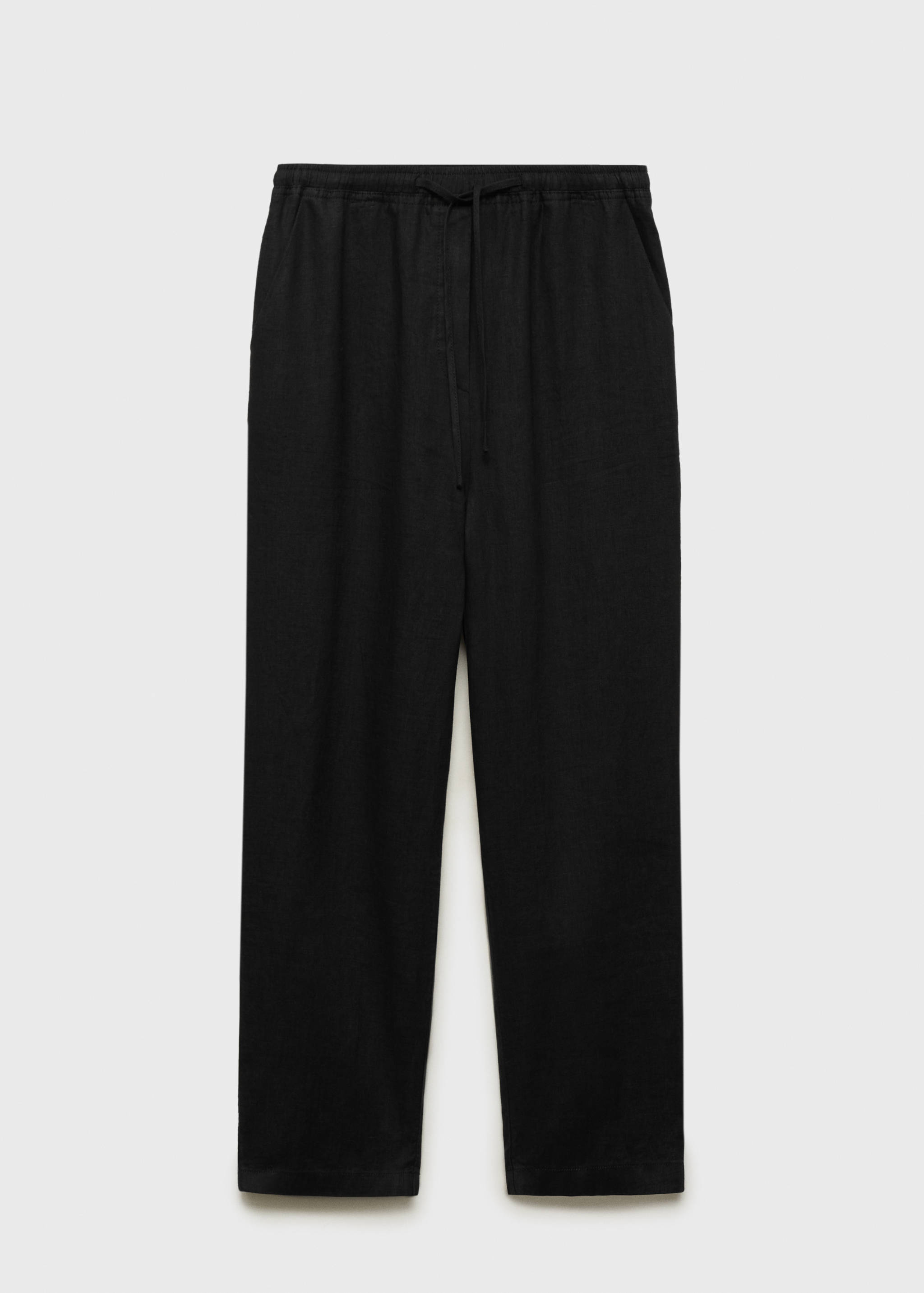 Straight linen-blend trousers - Article without model