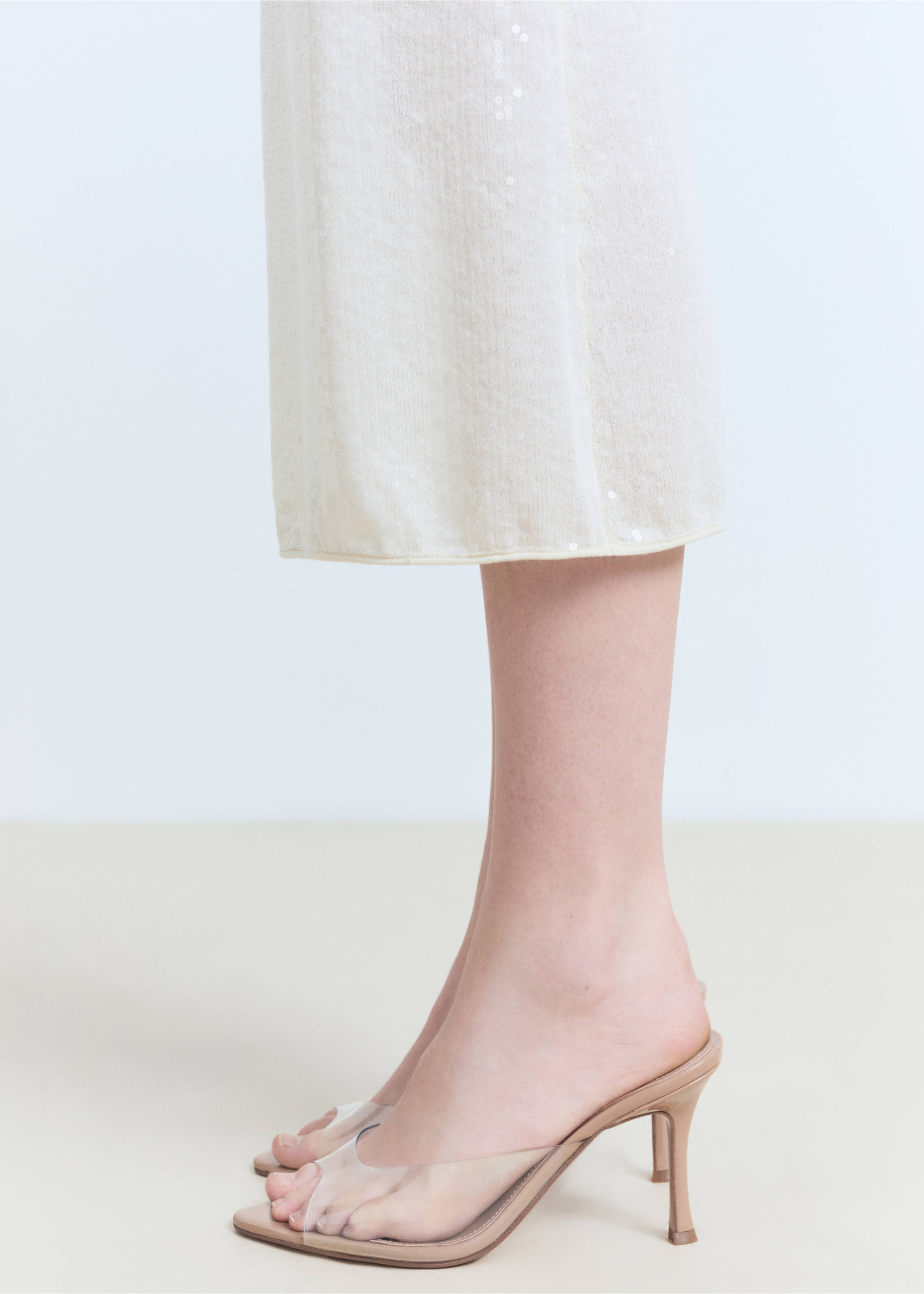 Heeled sandals with vinyl panels - Details of the article 9, Nude. Ref: 87076342-00.