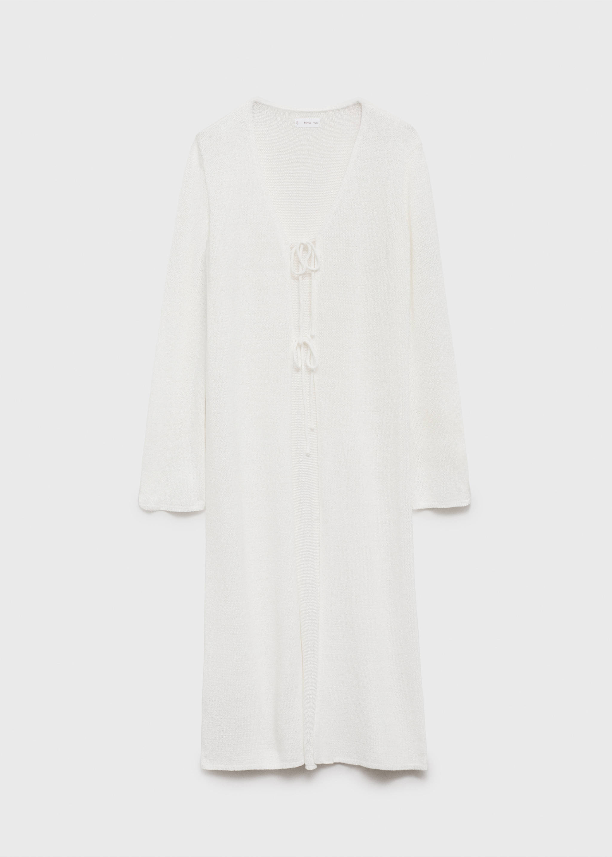 Lange Strickjacke - Artikel ohne Model, Cremeweiß. Ref: 87076344-00.