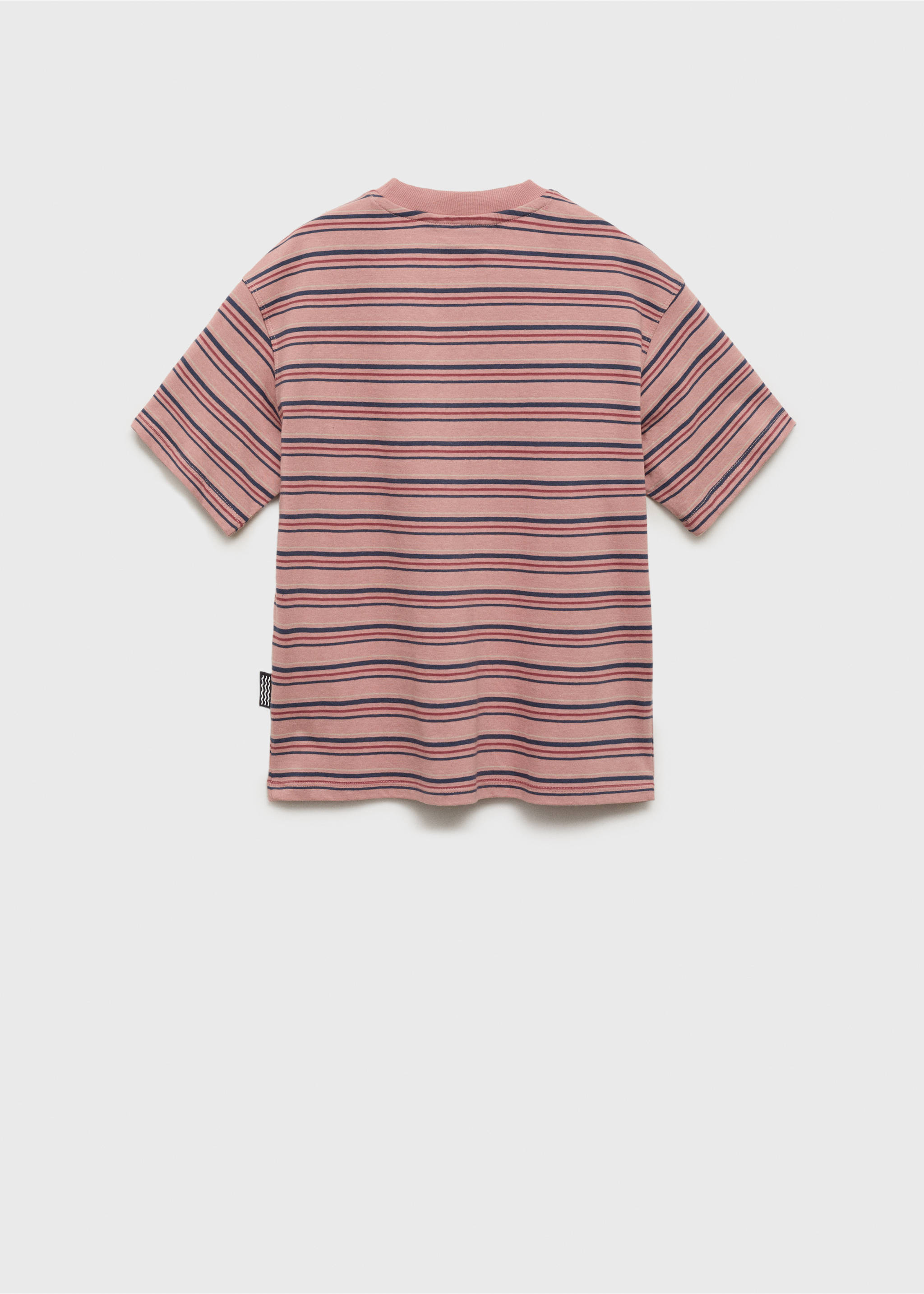 Prugasta pamučna majica - Stražnji dio artikla, Boja višnje. Ref: 87076345-00.
