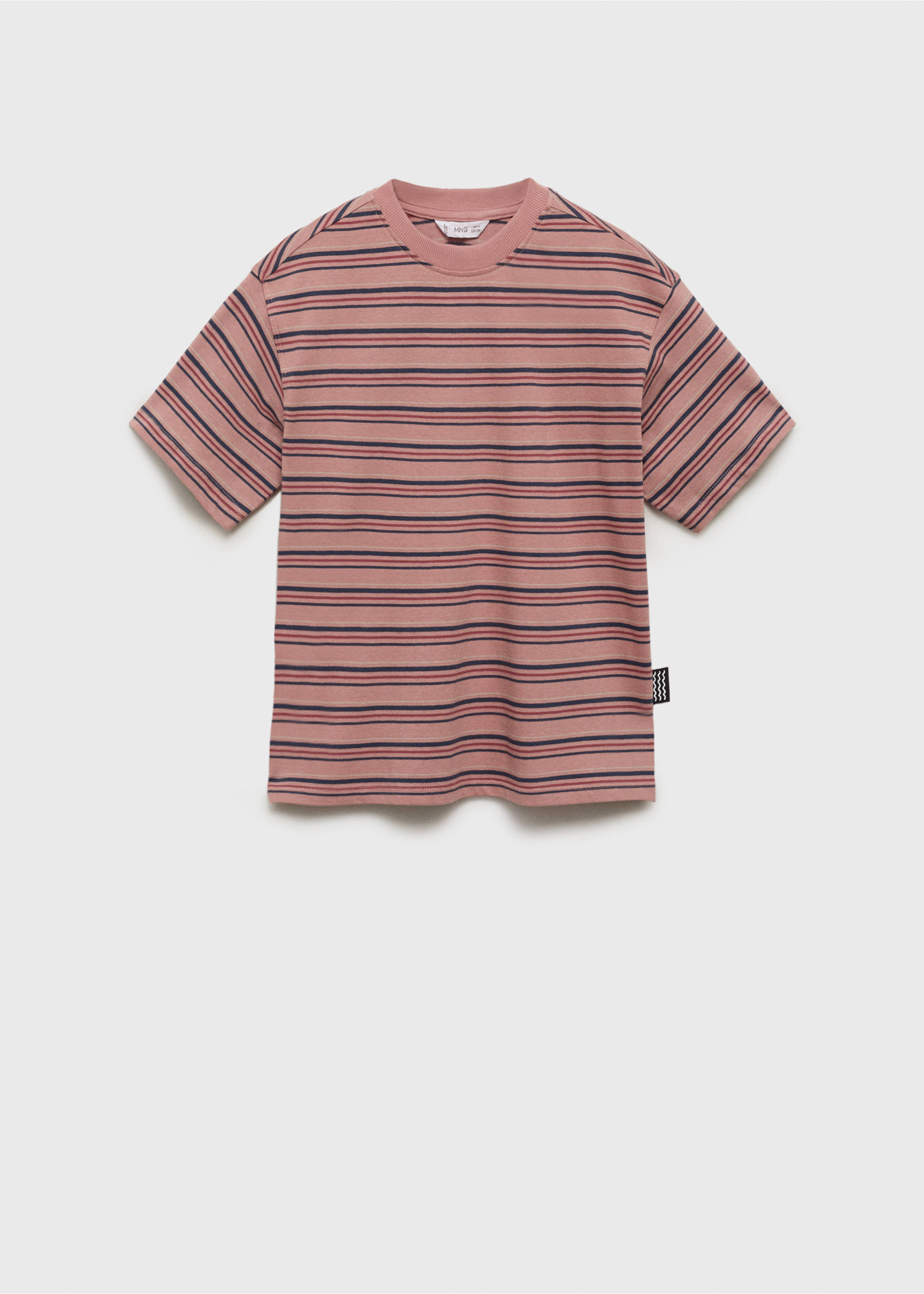 Striped cotton T-shirt - Article without model, Cherry. Ref: 87076345-00.