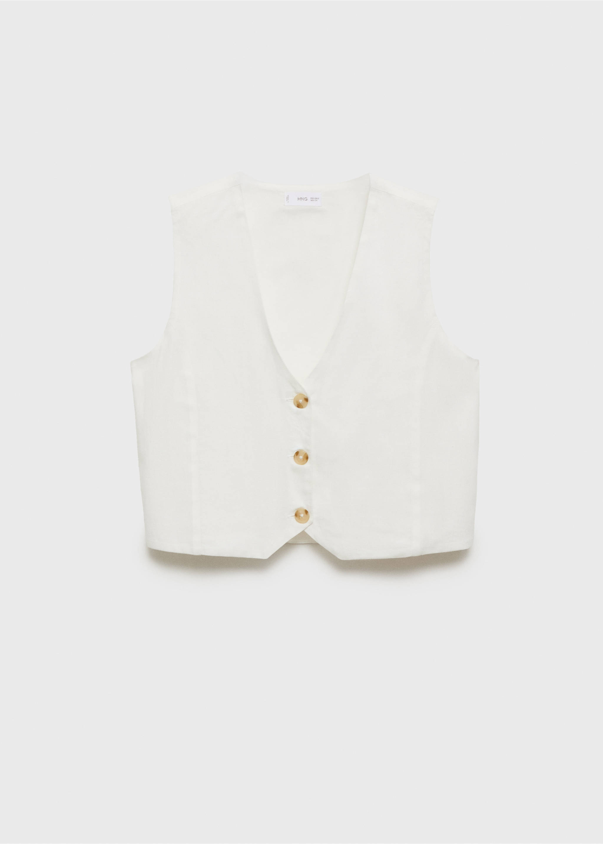 Gilet lin - Article sans modèle, Blanc cassé. Ref: 87076349-00.