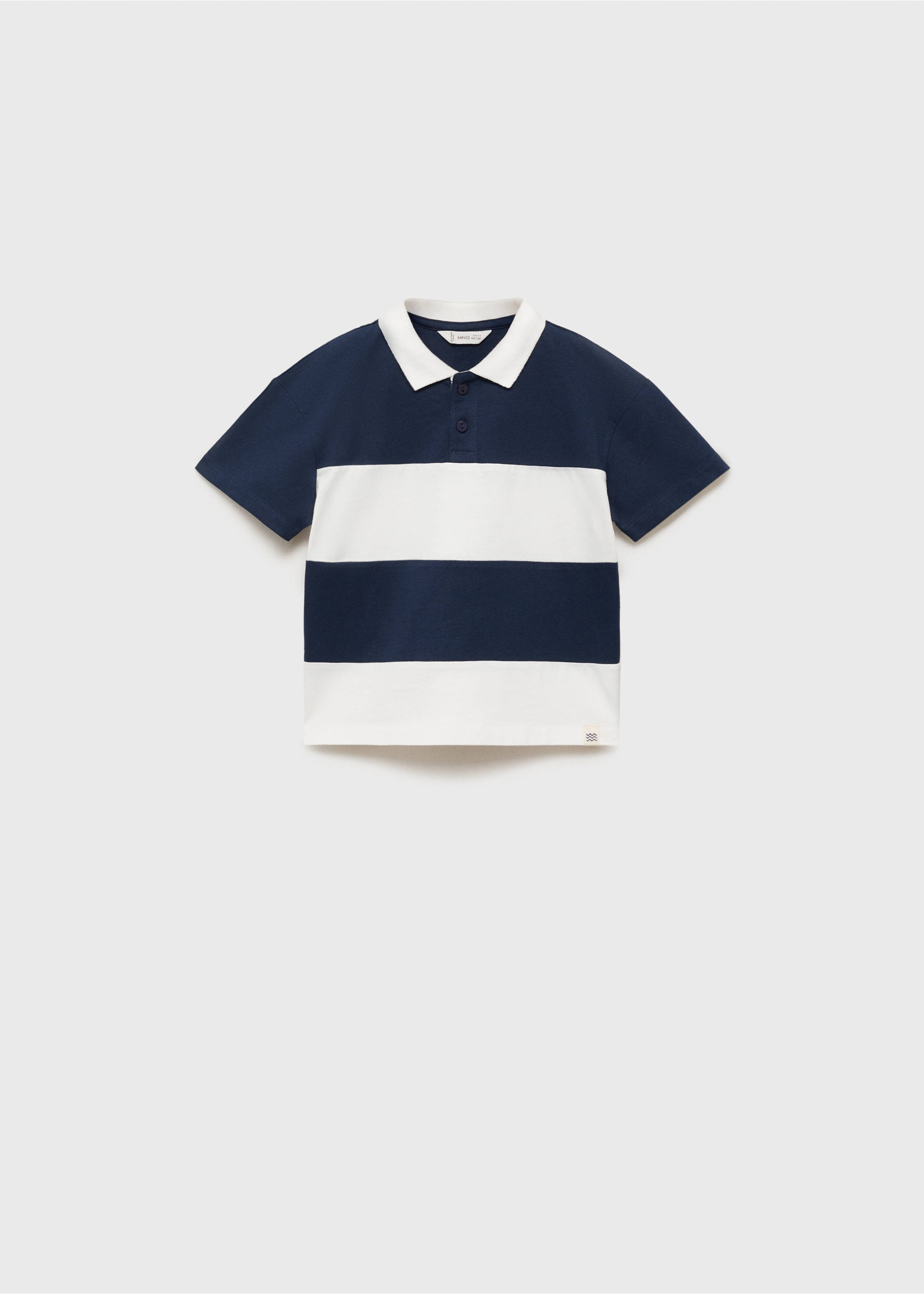 Striped cotton polo shirt - Article without model, Dark Navy. Ref: 87076350-00.