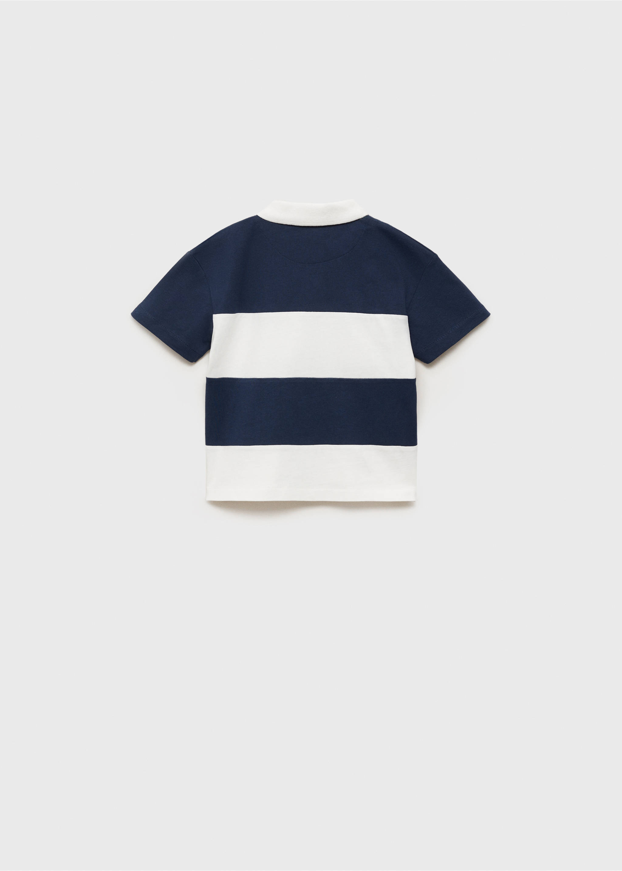 Striped cotton polo shirt - Reverse of the article, Dark Navy. Ref: 87076350-00.