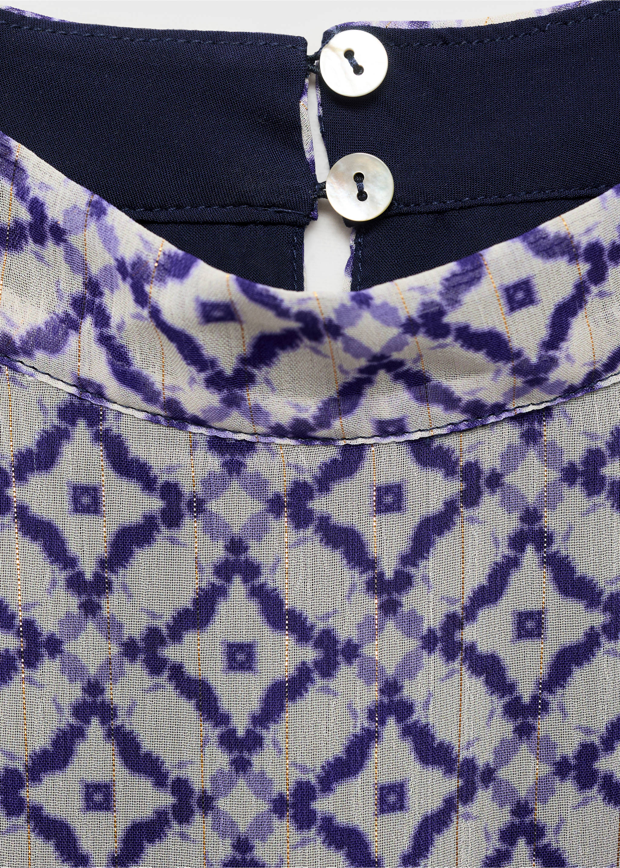 Vestido estampado cuello halter - Detalle del artículo 8, Azul tinta. Ref: 87076355-00.