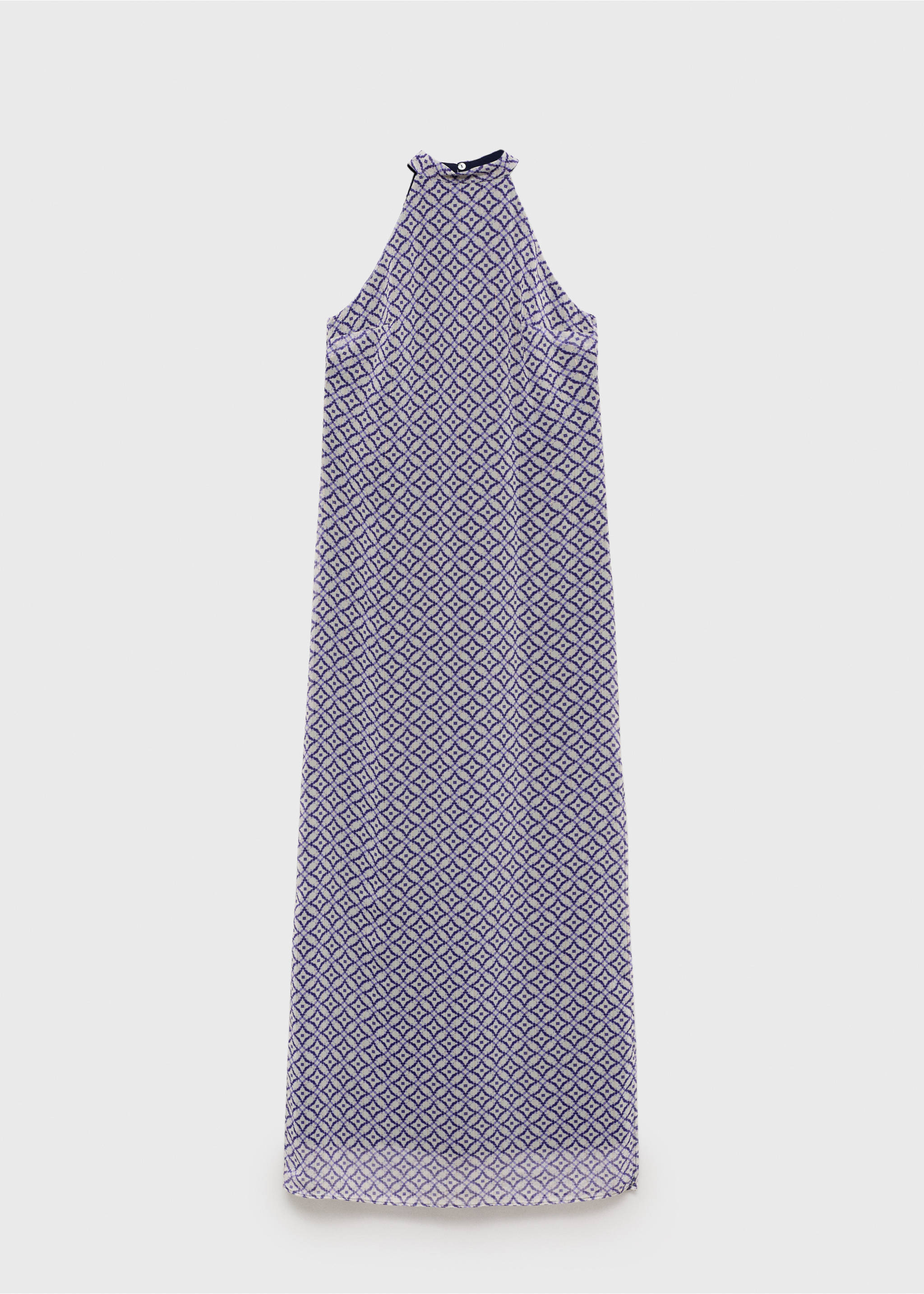 Halter-neck printed dress - Article without model, Ink Blue. Ref: 87076355-00.