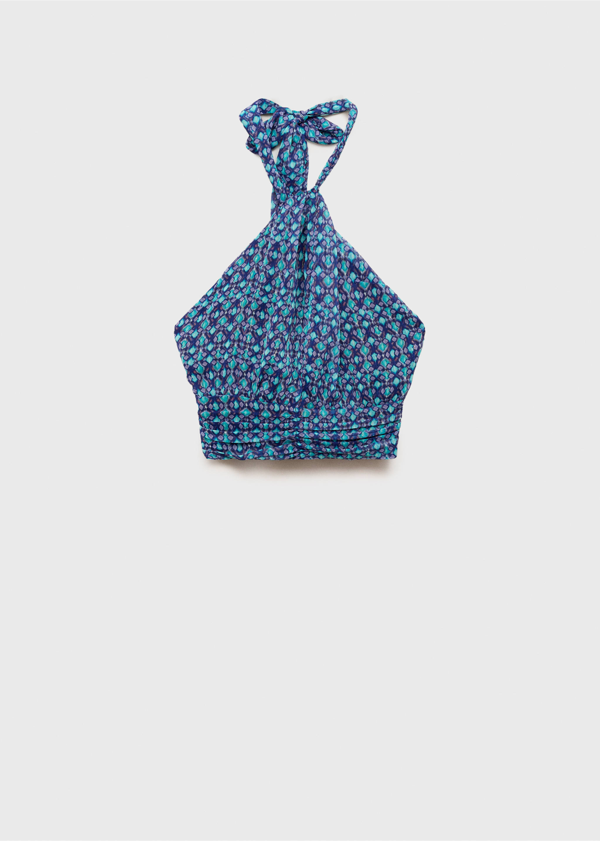 Top estampado cuello halter - Artículo sin modelo, Turquesa. Ref: 87076361-00.