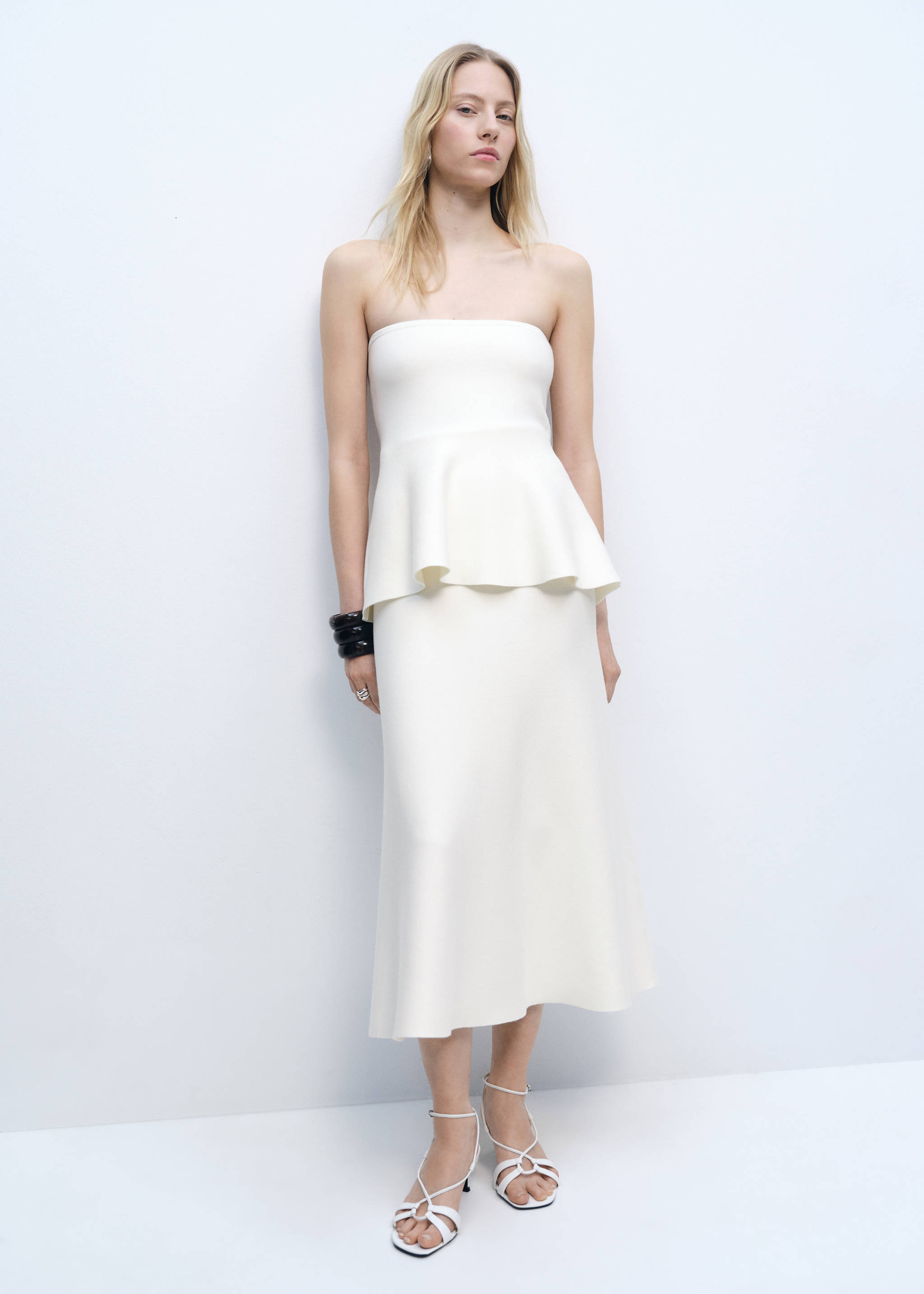 Fine-knit peplum top - General plane