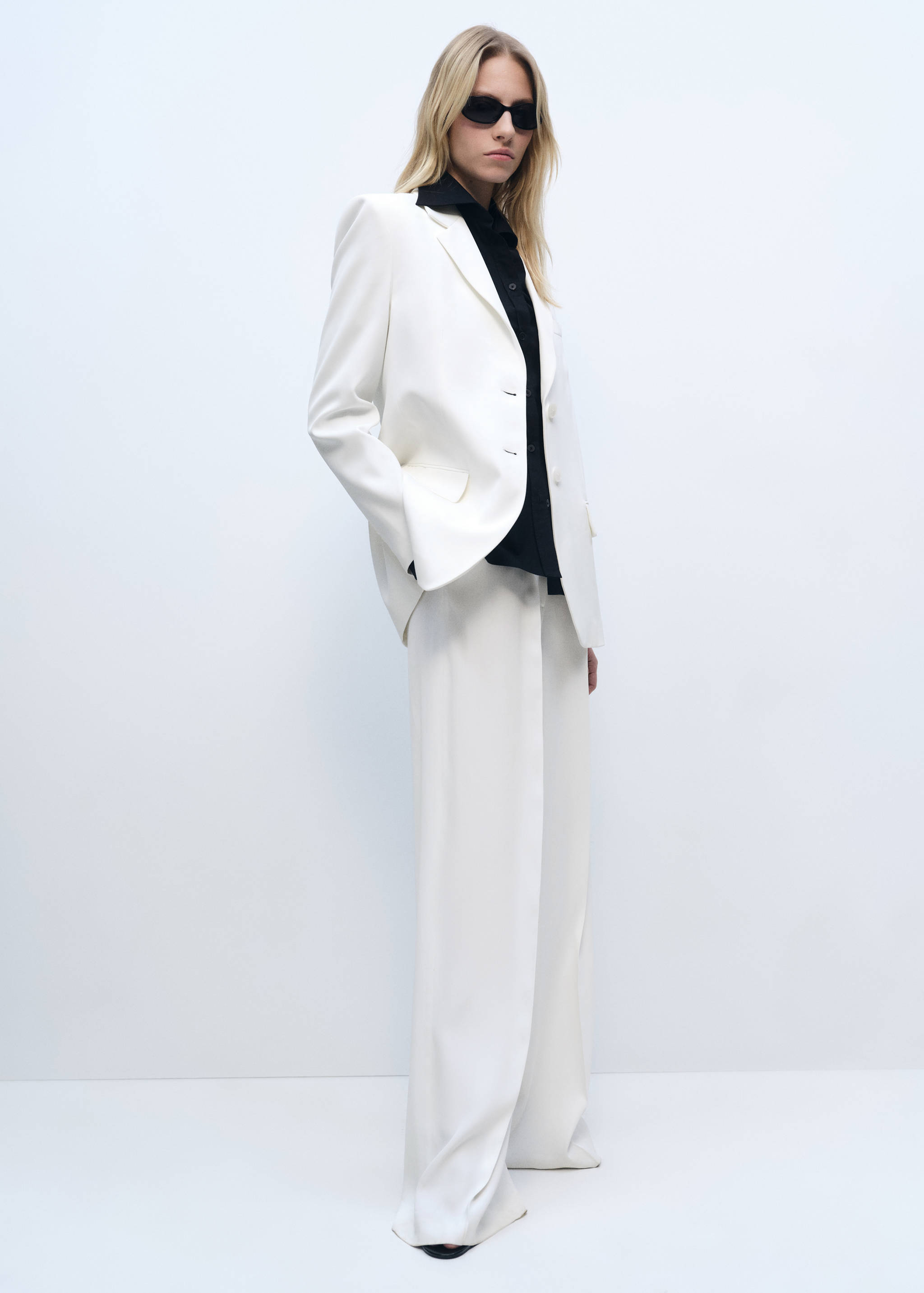white dress trousers ladies Low Waist Button Detail Tailored Trousers In White | EGO US