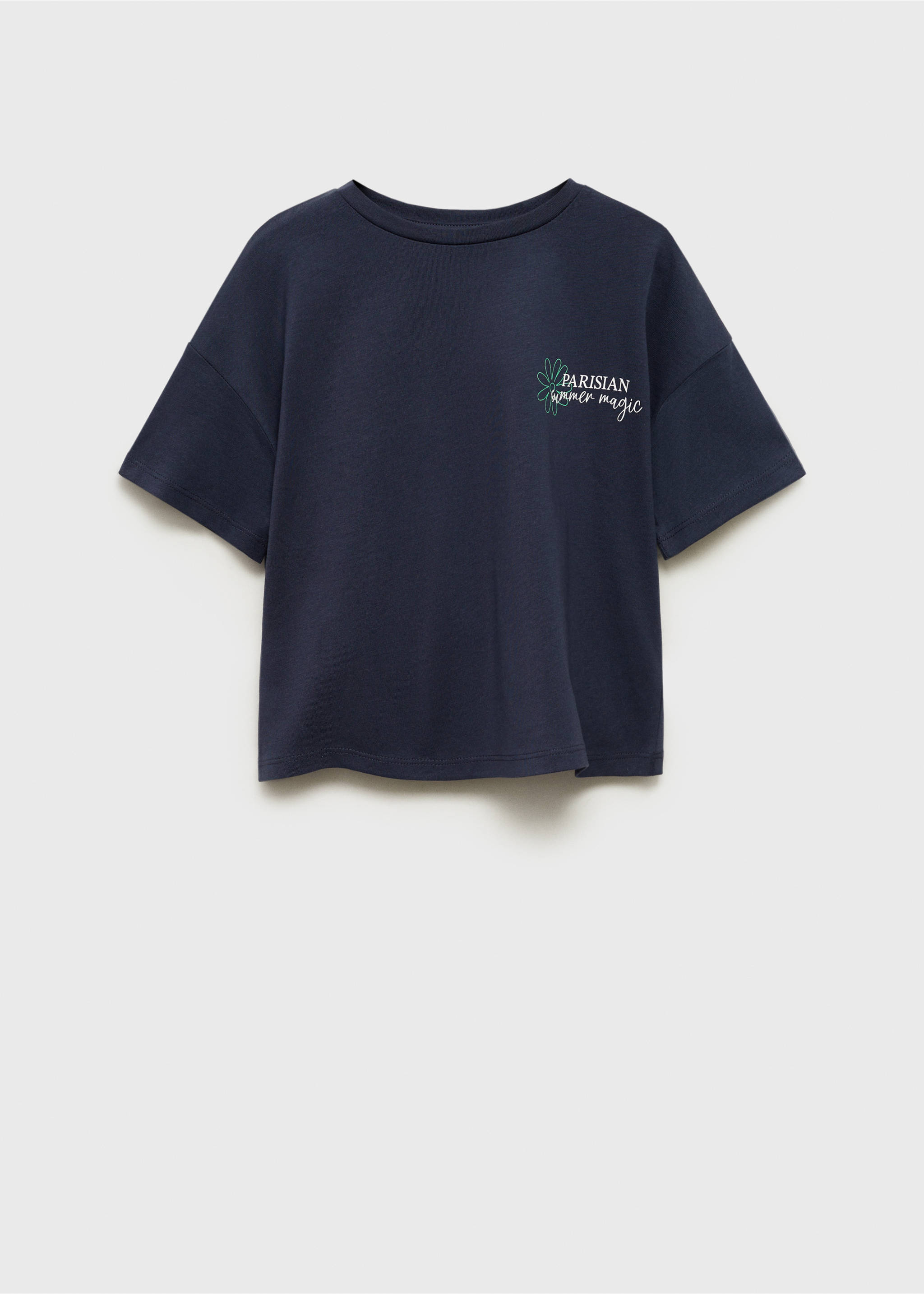 T-shirt coton message - Article sans modèle, Bleu marine foncé. Ref: 87076711-00.