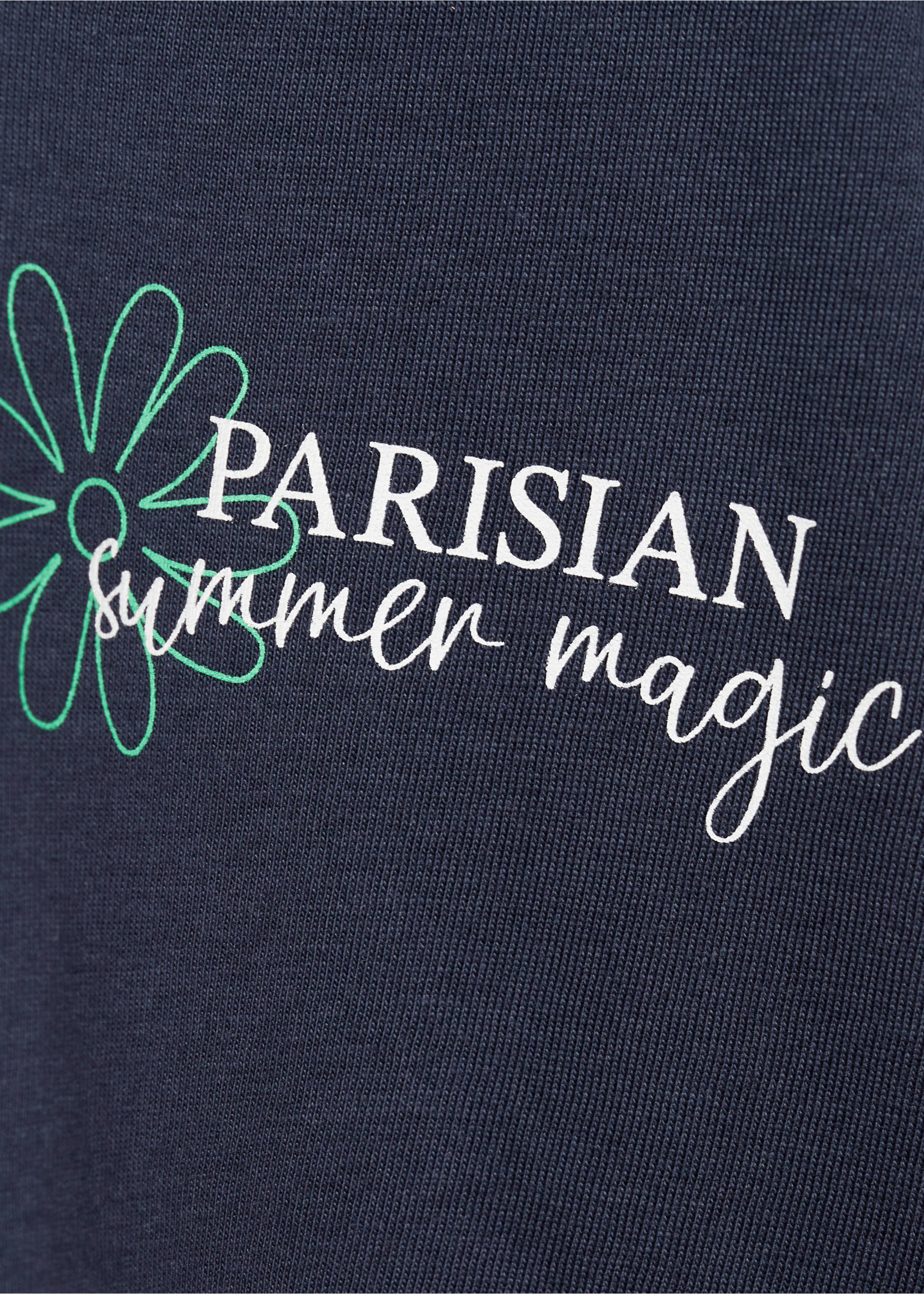 T-shirt coton message - Détail de l'article 8, Bleu marine foncé. Ref: 87076711-00.
