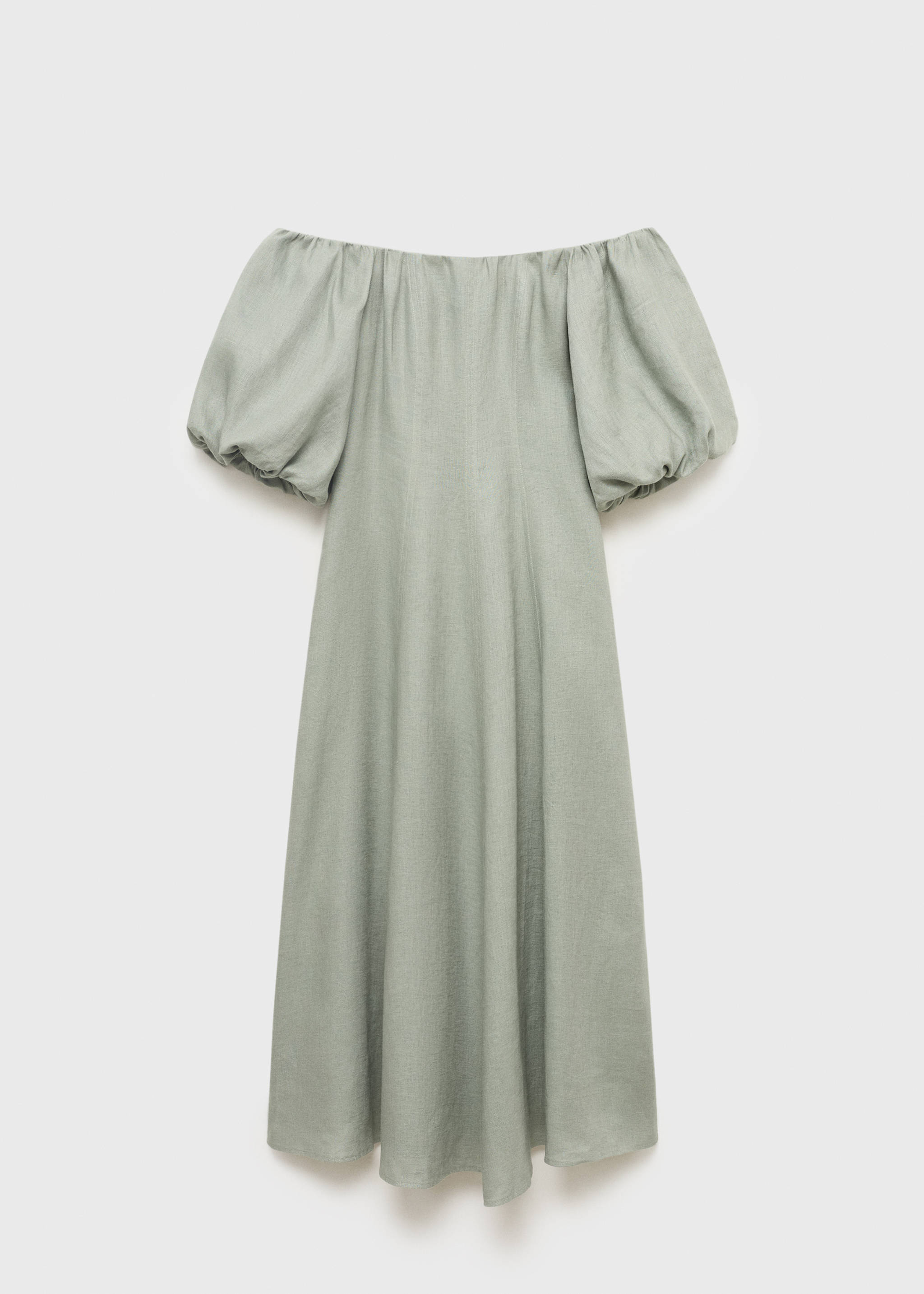 Rochie din in cu mâneci bufante - Articol fără model