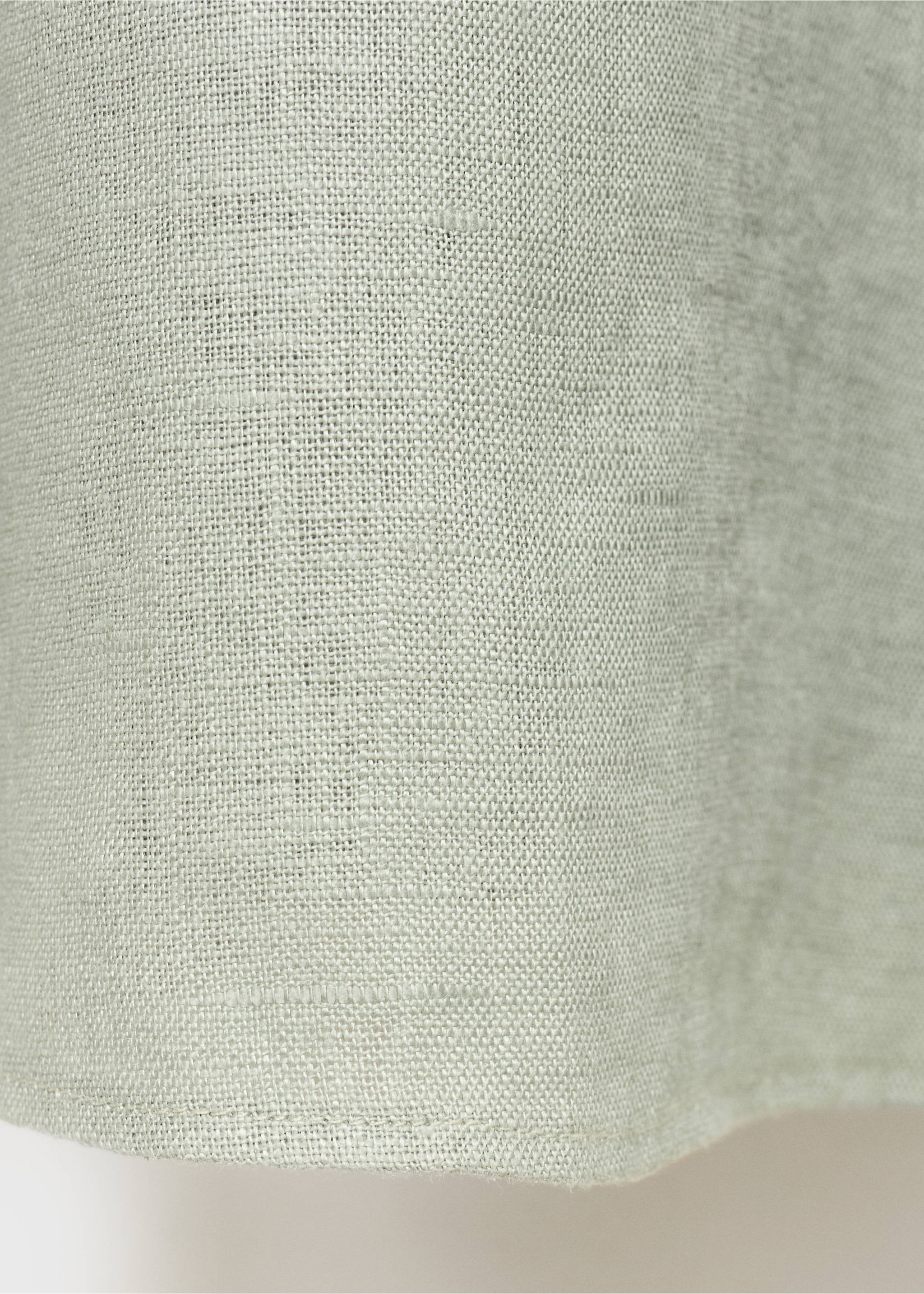 Vestido de linho com mangas abaloadas - Pormenor do artigo 0, Verde. Ref: 87076712-00.