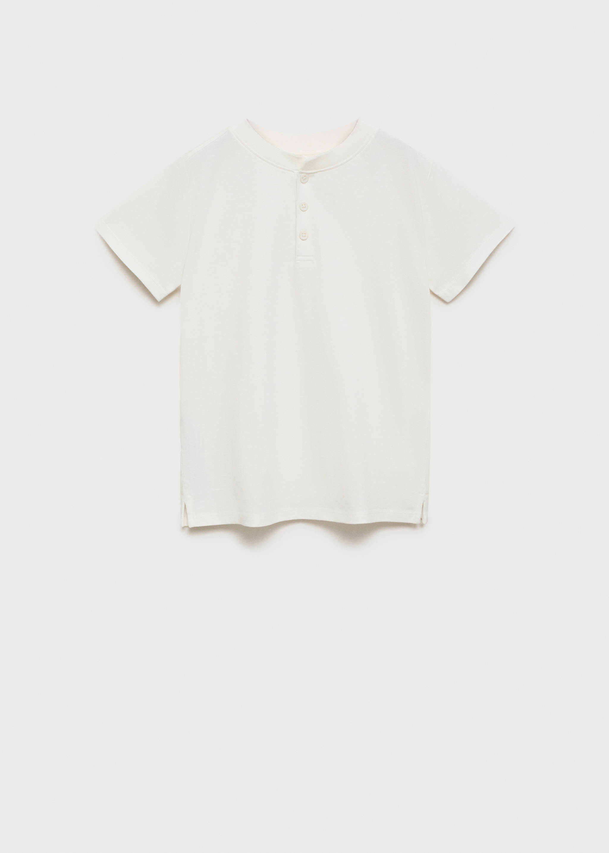 Buttoned cotton T-shirt - Article without model