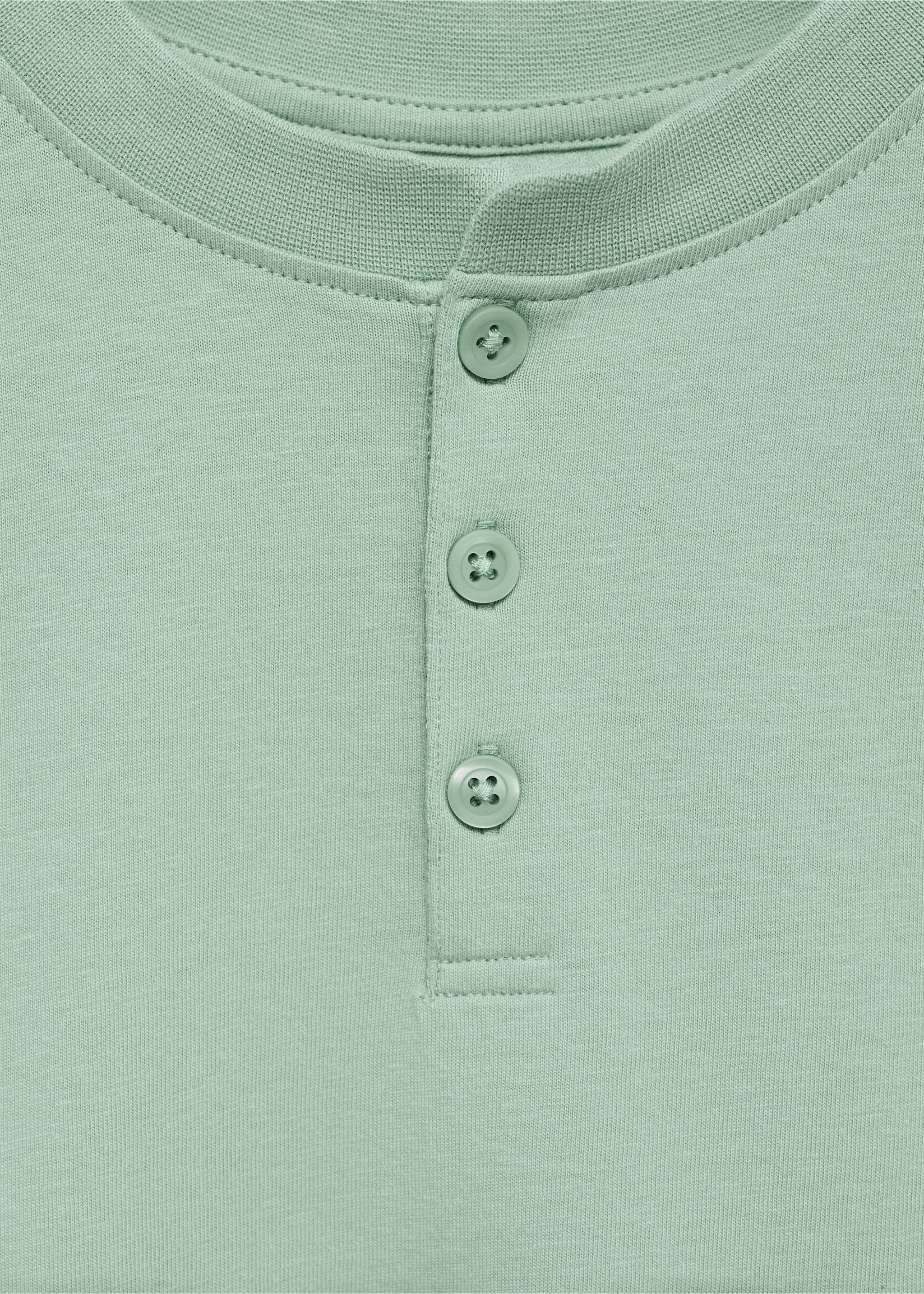 Pamučni majica s gumbima - Detalji artikla 8, Pastelna zelena. Ref: 87076717-00.