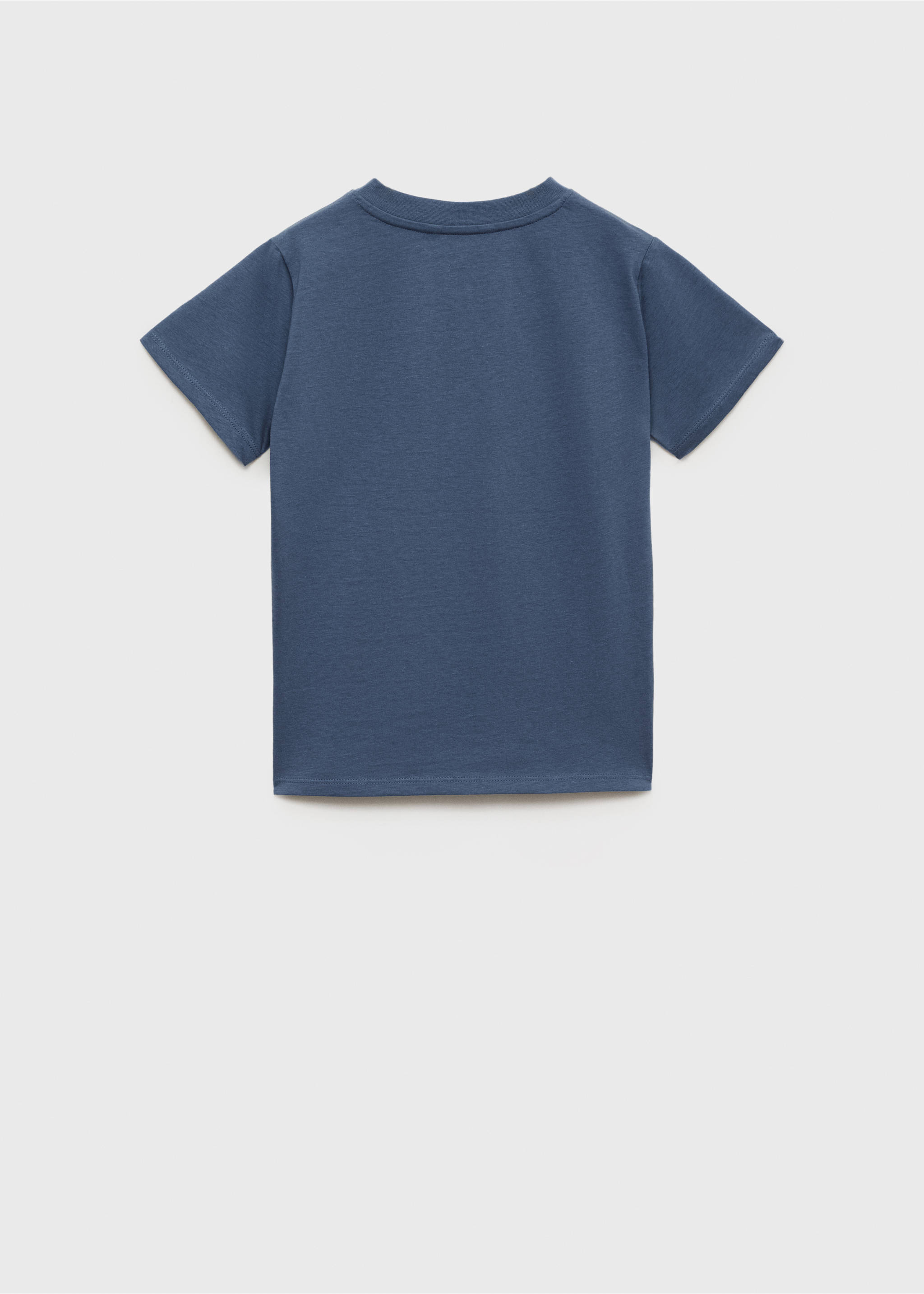 Buttoned cotton T-shirt - Reverse of the article, Blue. Ref: 87076717-00.