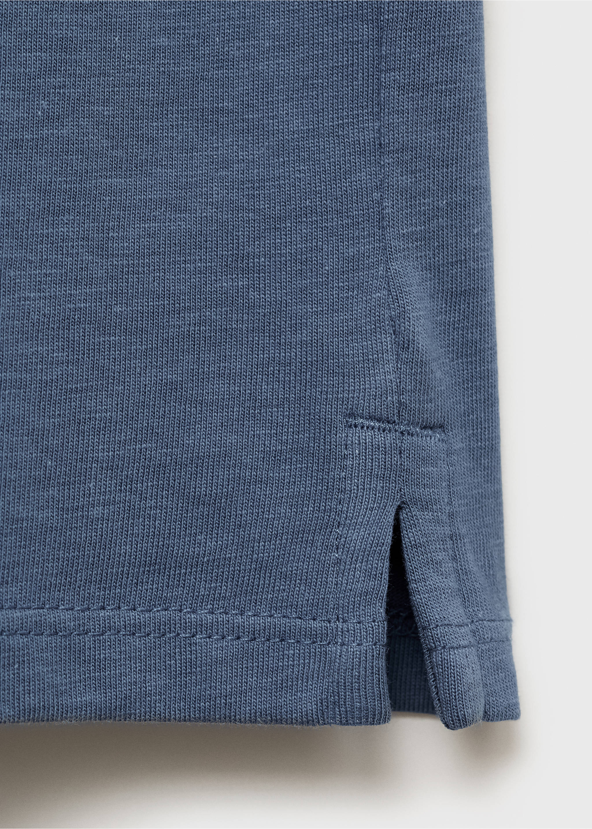 Buttoned cotton T-shirt - Details of the article 0, Blue. Ref: 87076717-00.