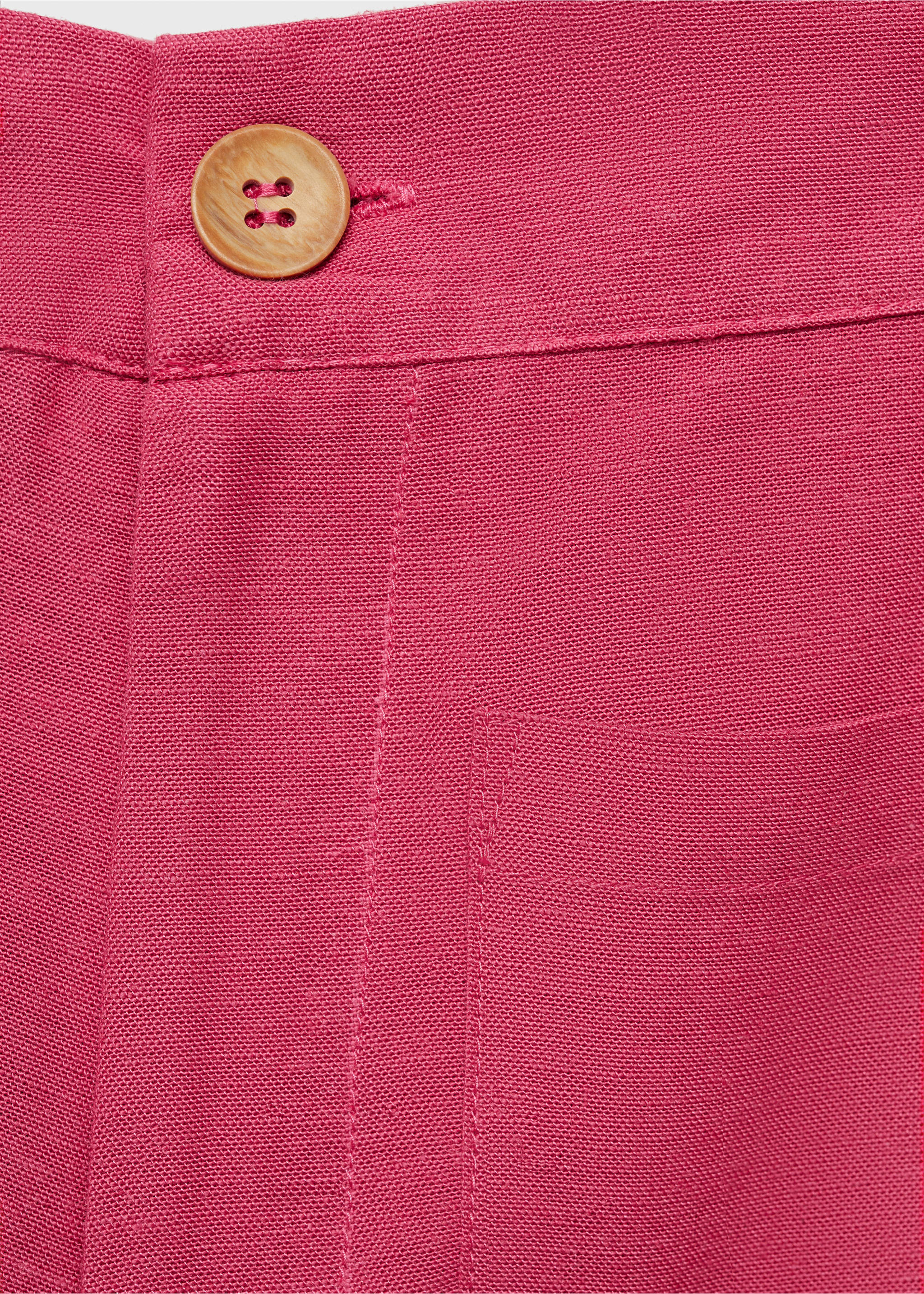 Culottes aus Leinen - Detail des Artikels 8, Erdbeerrot. Ref: 87076720-00.