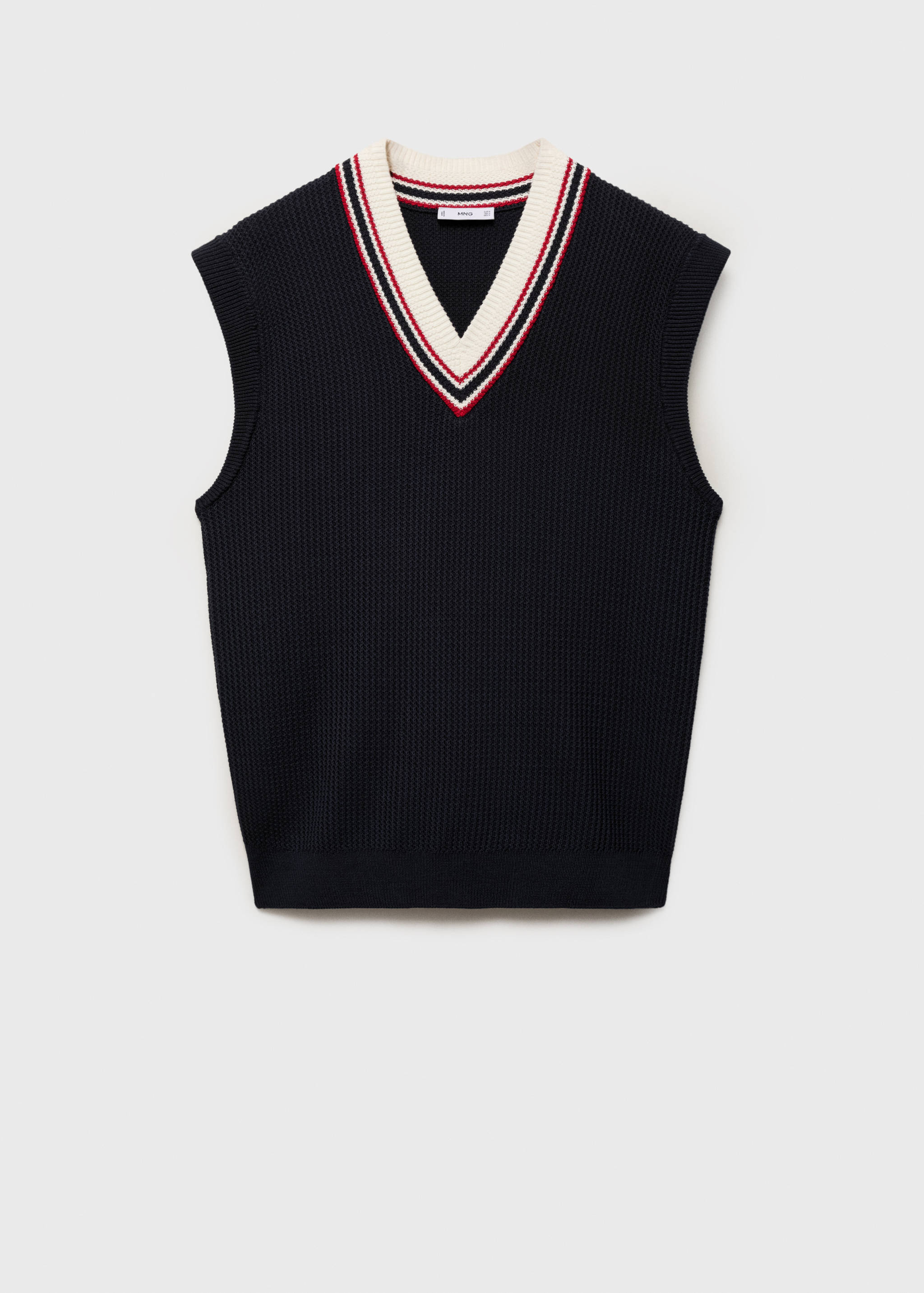 Colete de malha com gola em V - Artigo sem modelo