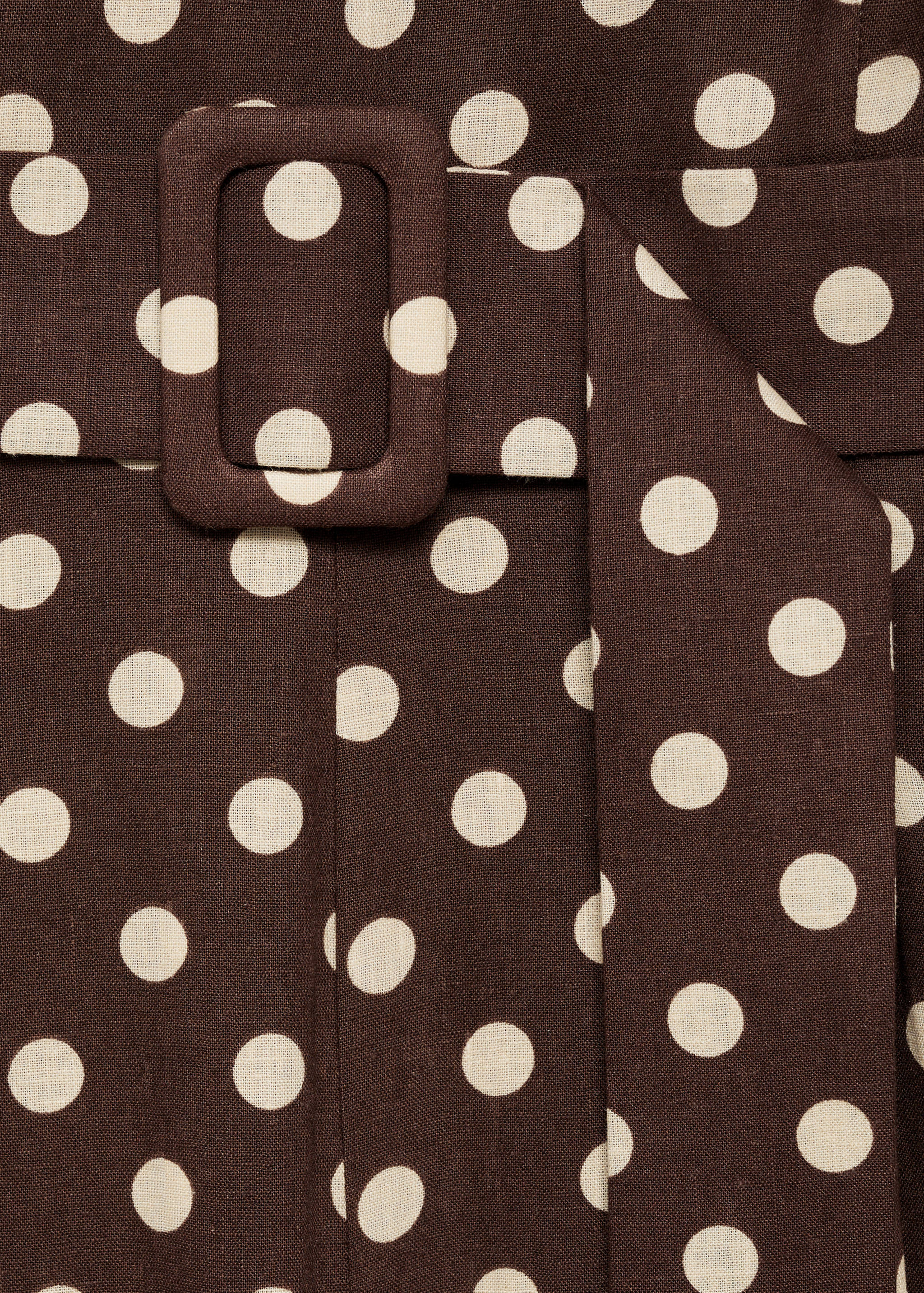 Linen jumpsuit with polka-dots and belt - Details of the article 8