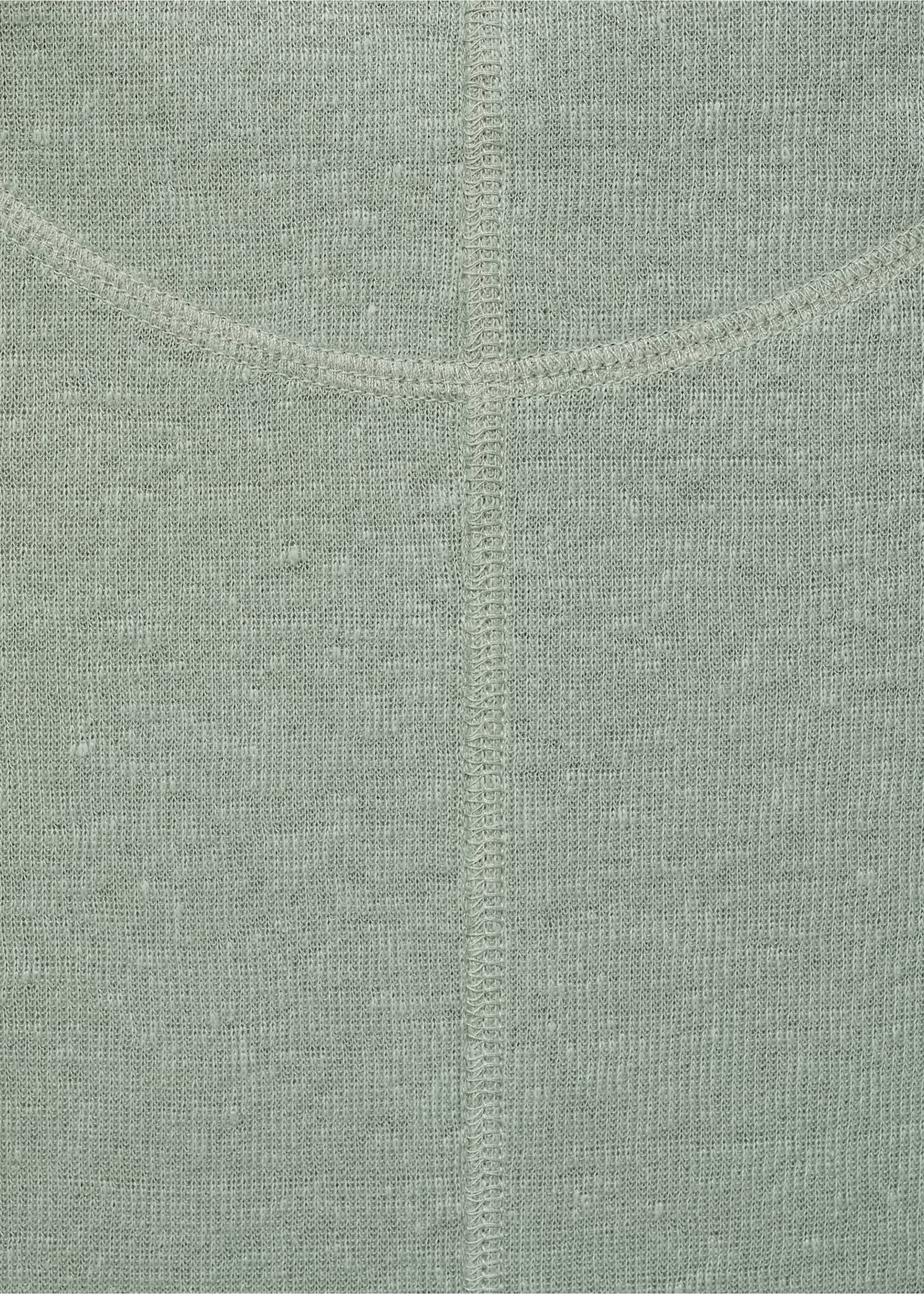 Camiseta lino entallada - Detalle del artículo 0, Verde. Ref: 87077165-00.