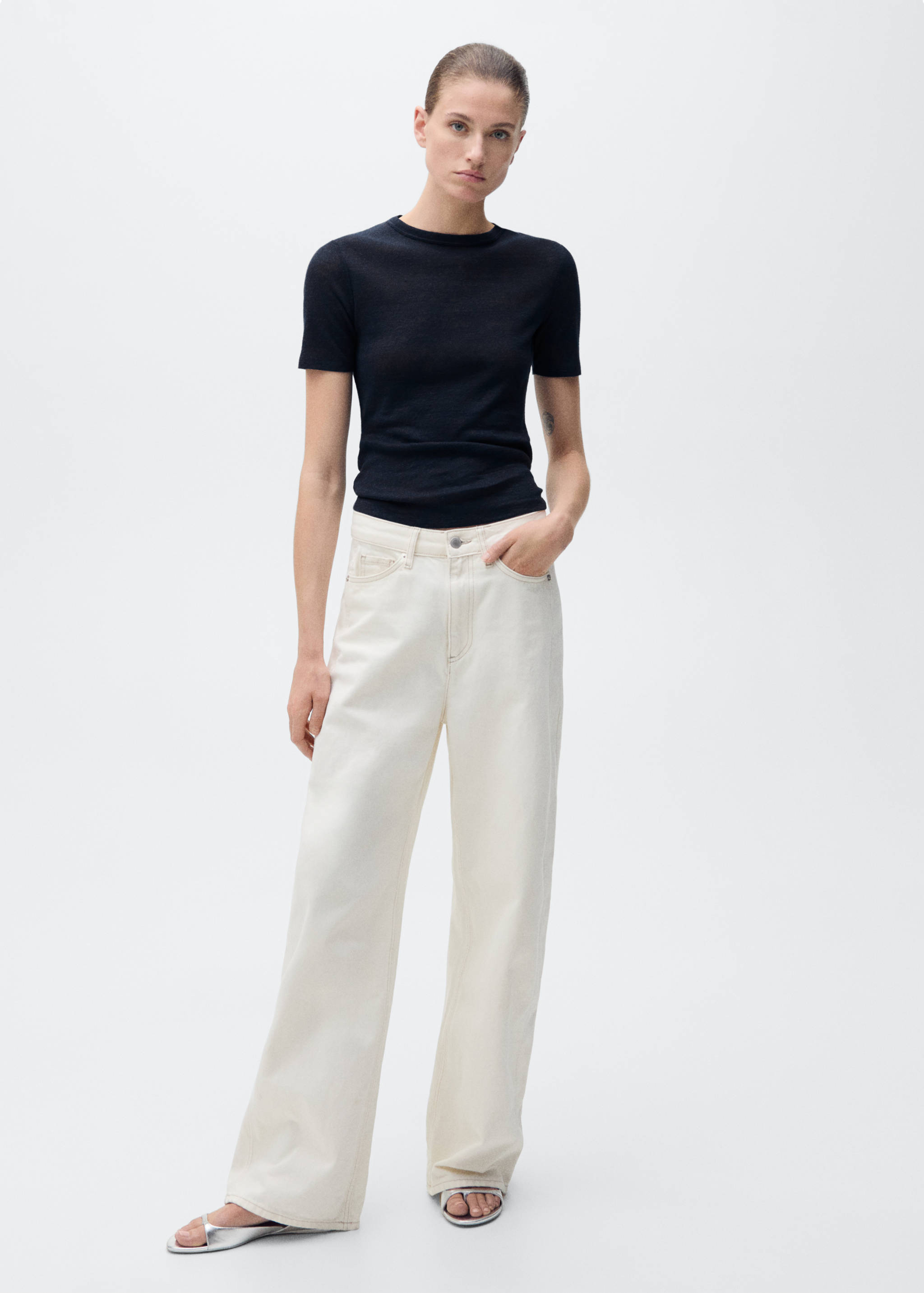 Fitted linen t-shirt - General plane