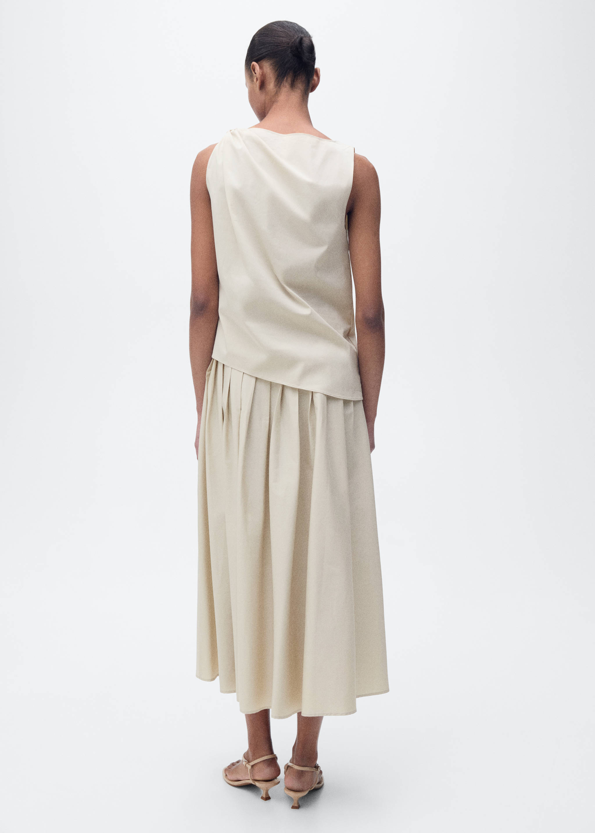 Knotted-hem cotton top - Reverse of the article