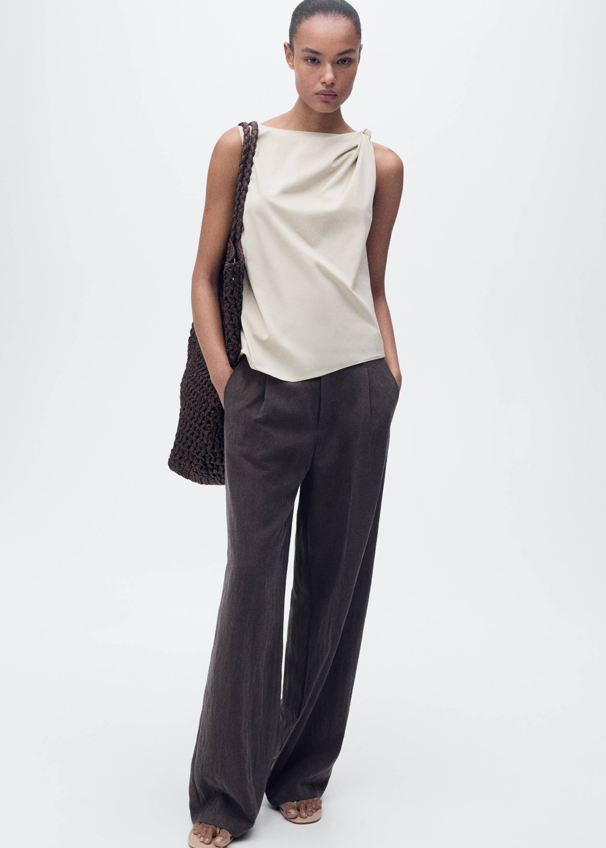 Knotted-hem cotton top - Details of the article 6