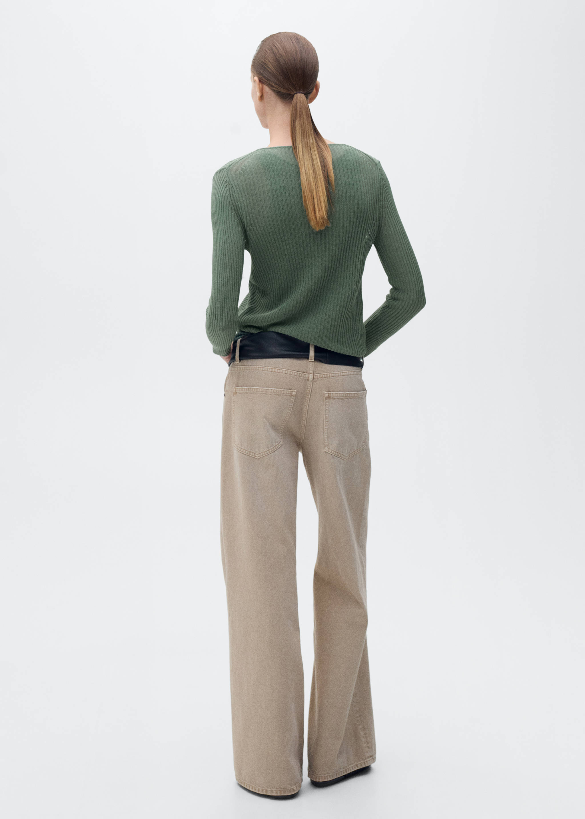 Rib-knit cardigan with bows - Reverse of the article