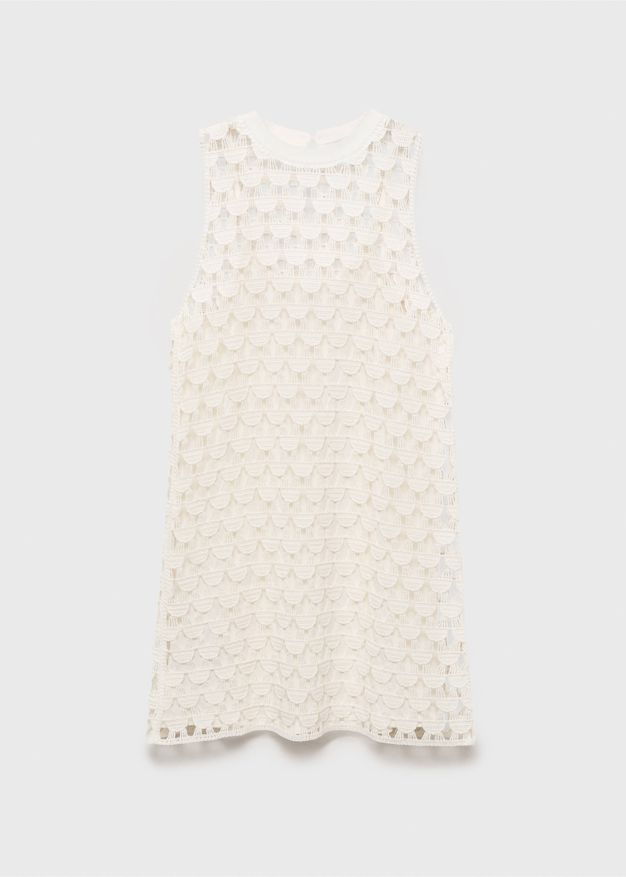 Crochet short dress - Article without model, Off White. Ref: 87077172-00.