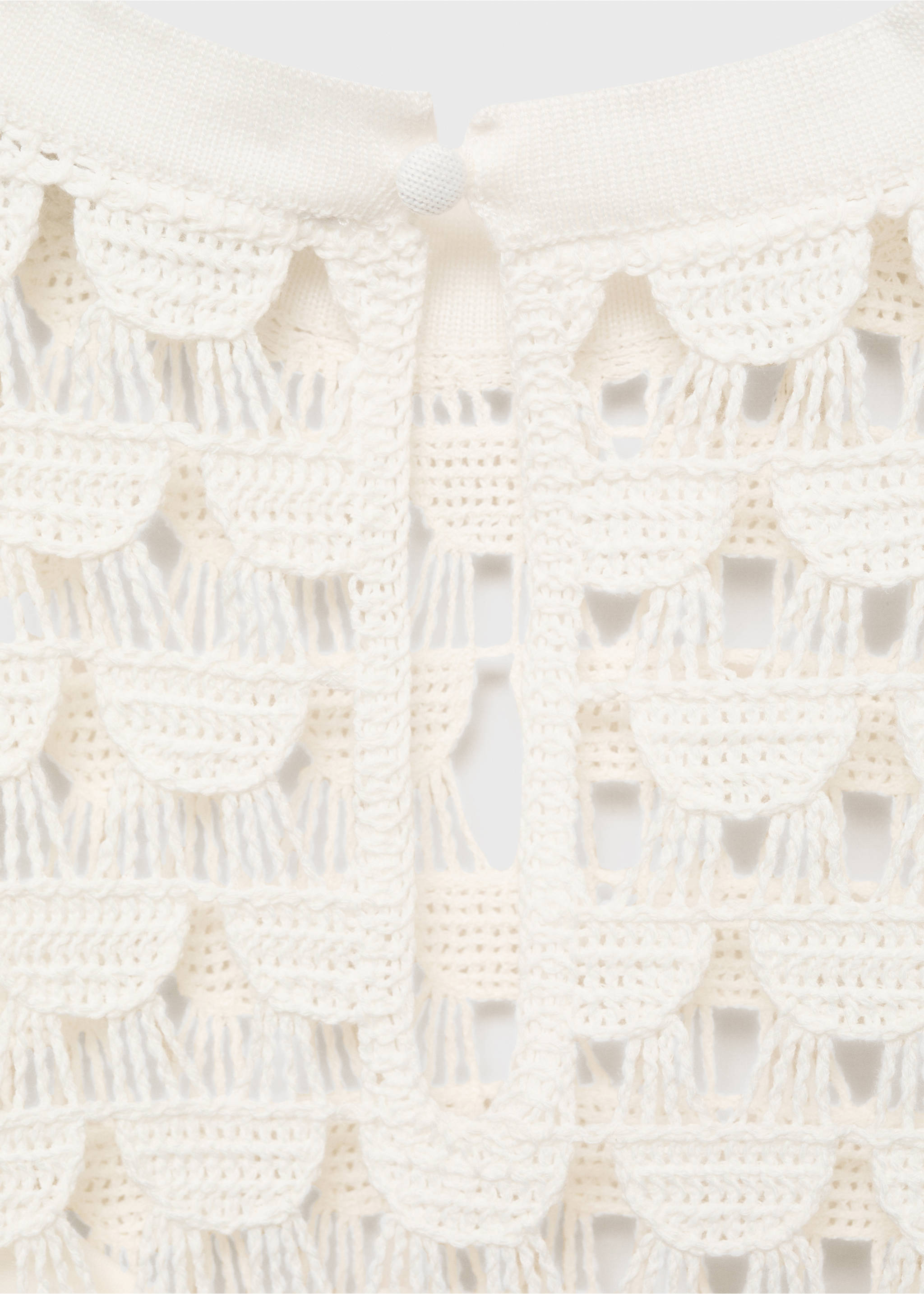 Crochet short dress - Details of the article 0, Off White. Ref: 87077172-00.