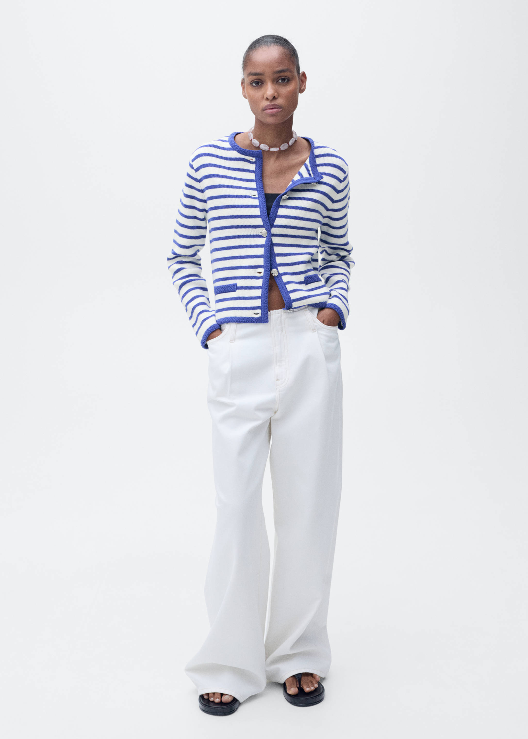 Stripped knit cardigan - General plane