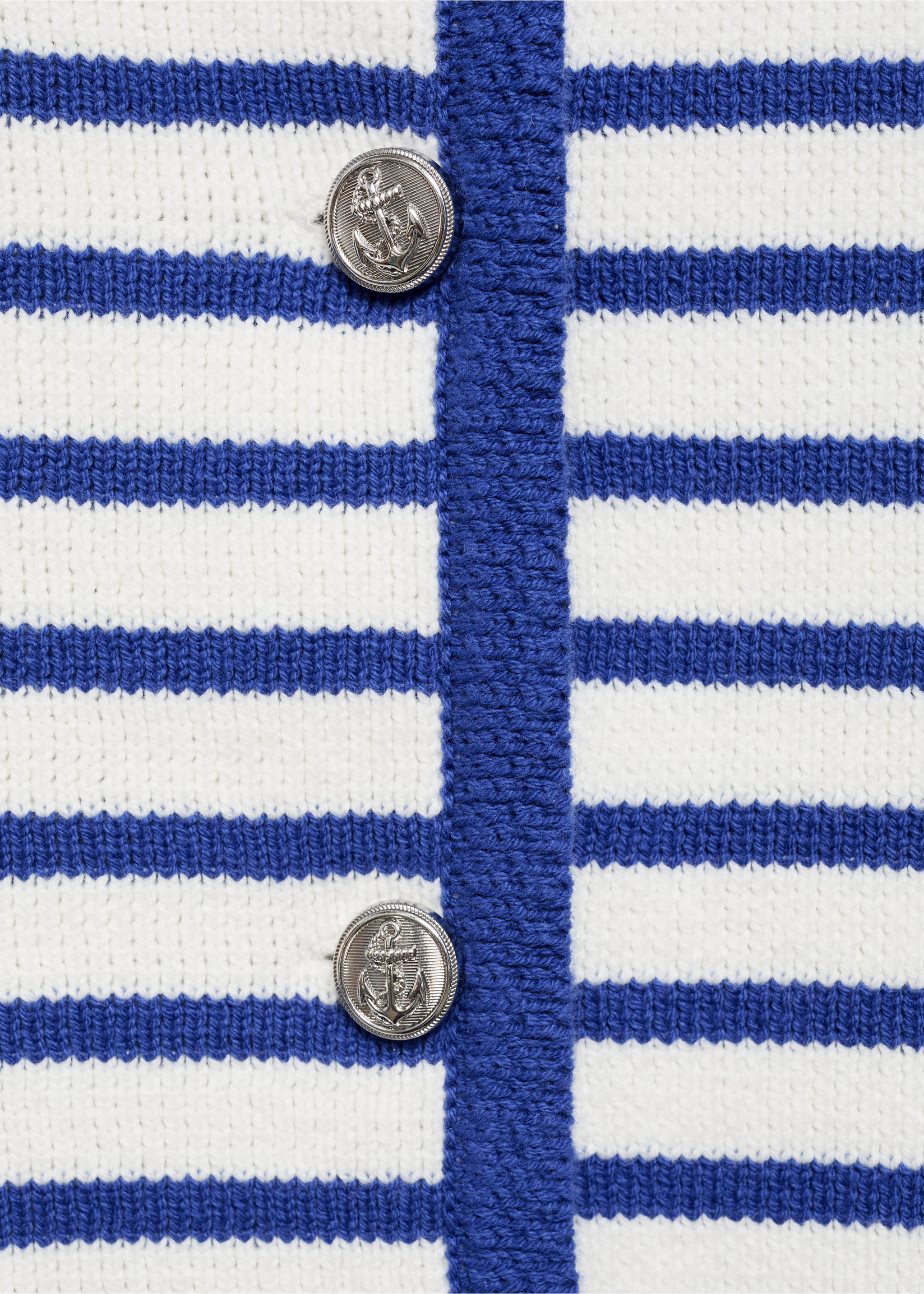 Stripped knit cardigan - Details of the article 0, Blue. Ref: 87077179-00.