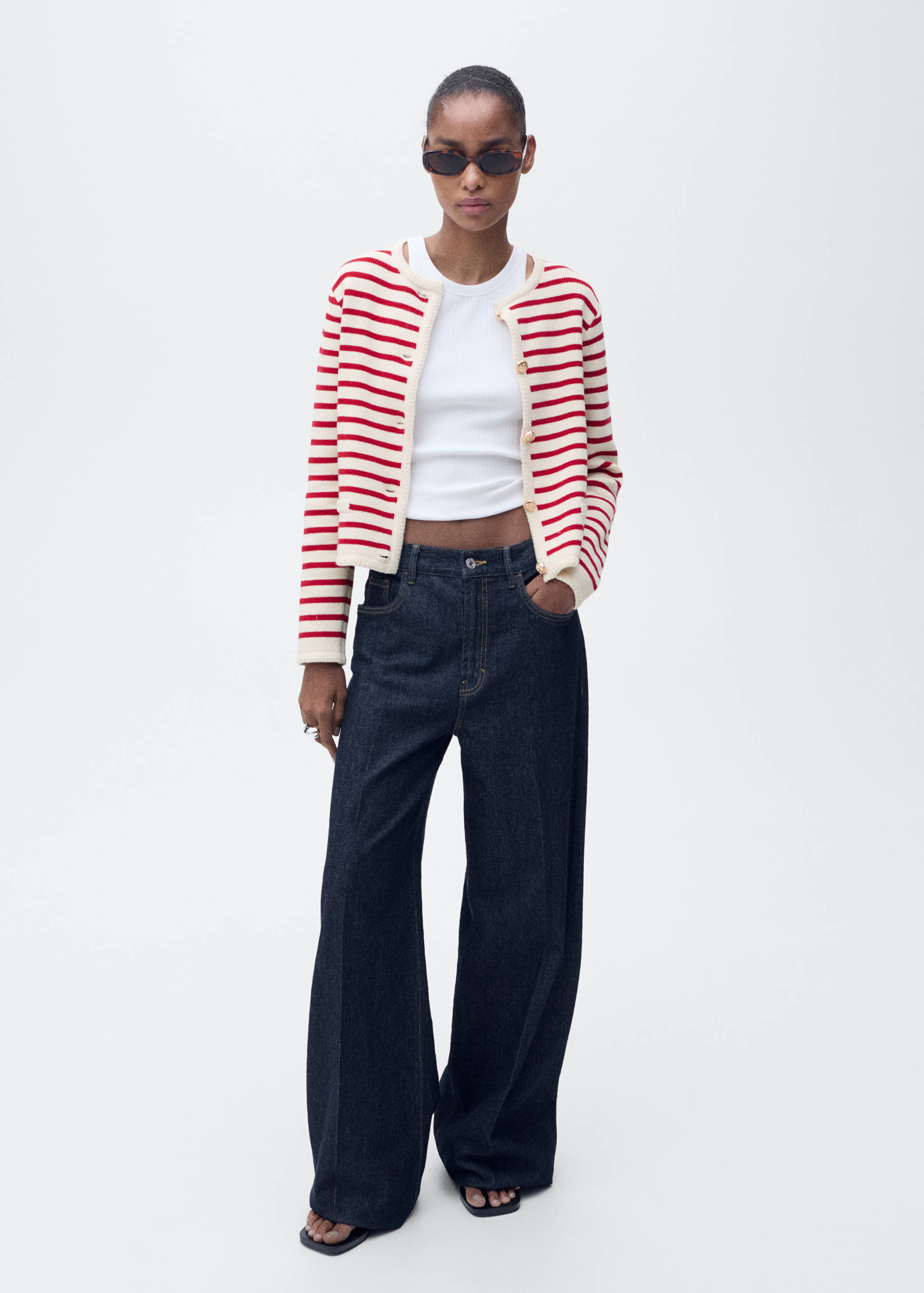 Cardigan maille rayures - Plan général