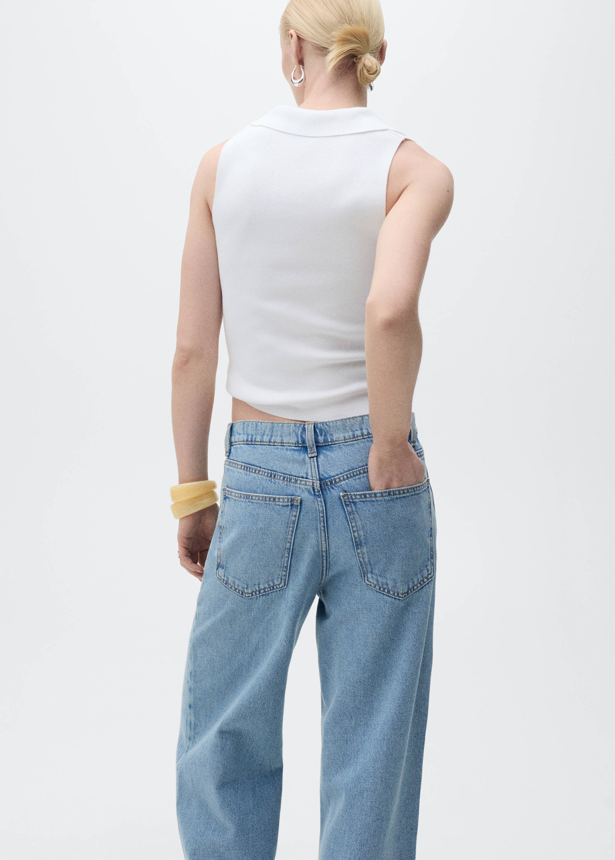 Strick-Top mit Poloshirt-Kragen - Rückseite des Artikels