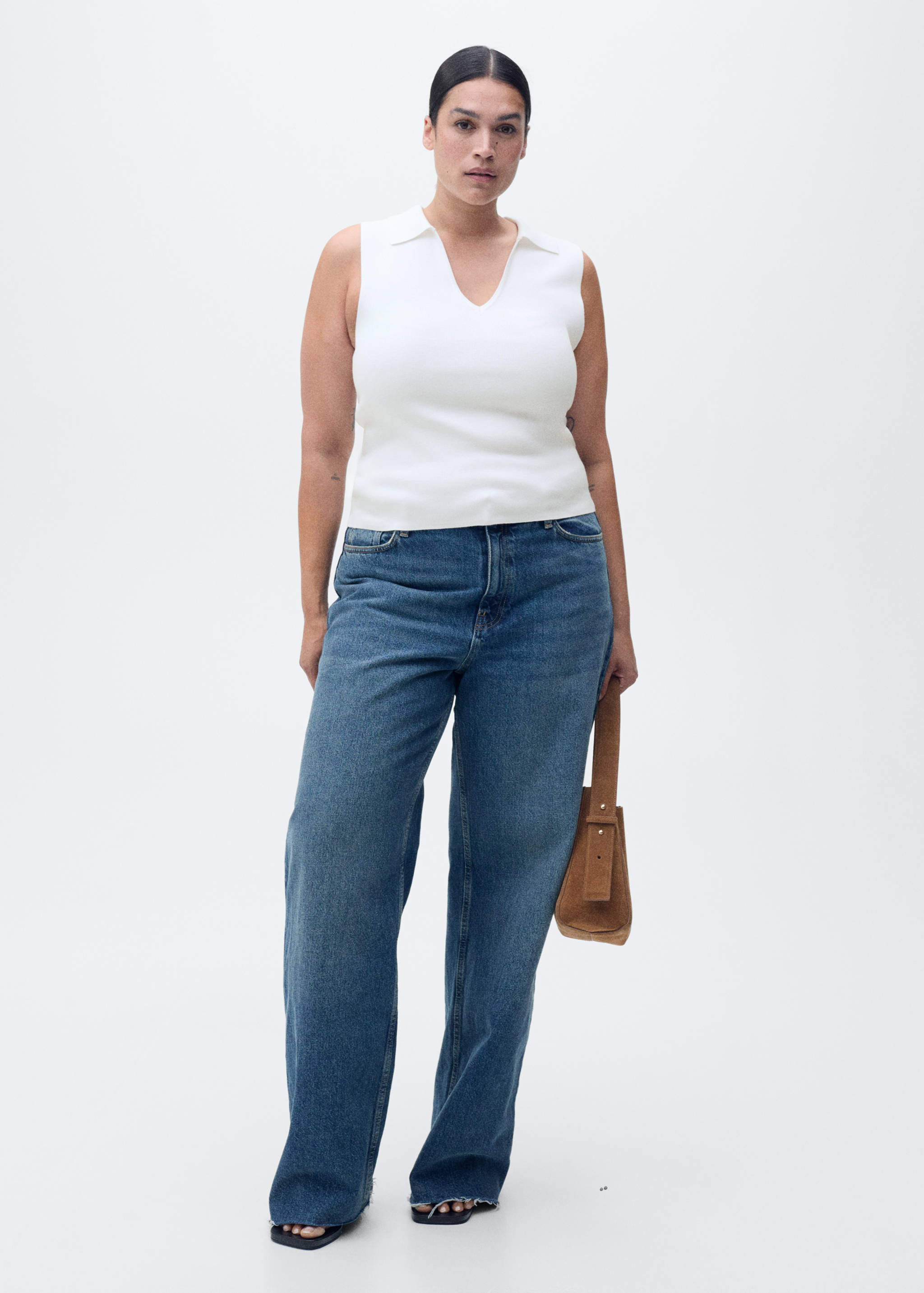 Strick-Top mit Poloshirt-Kragen - Detail des Artikels 3