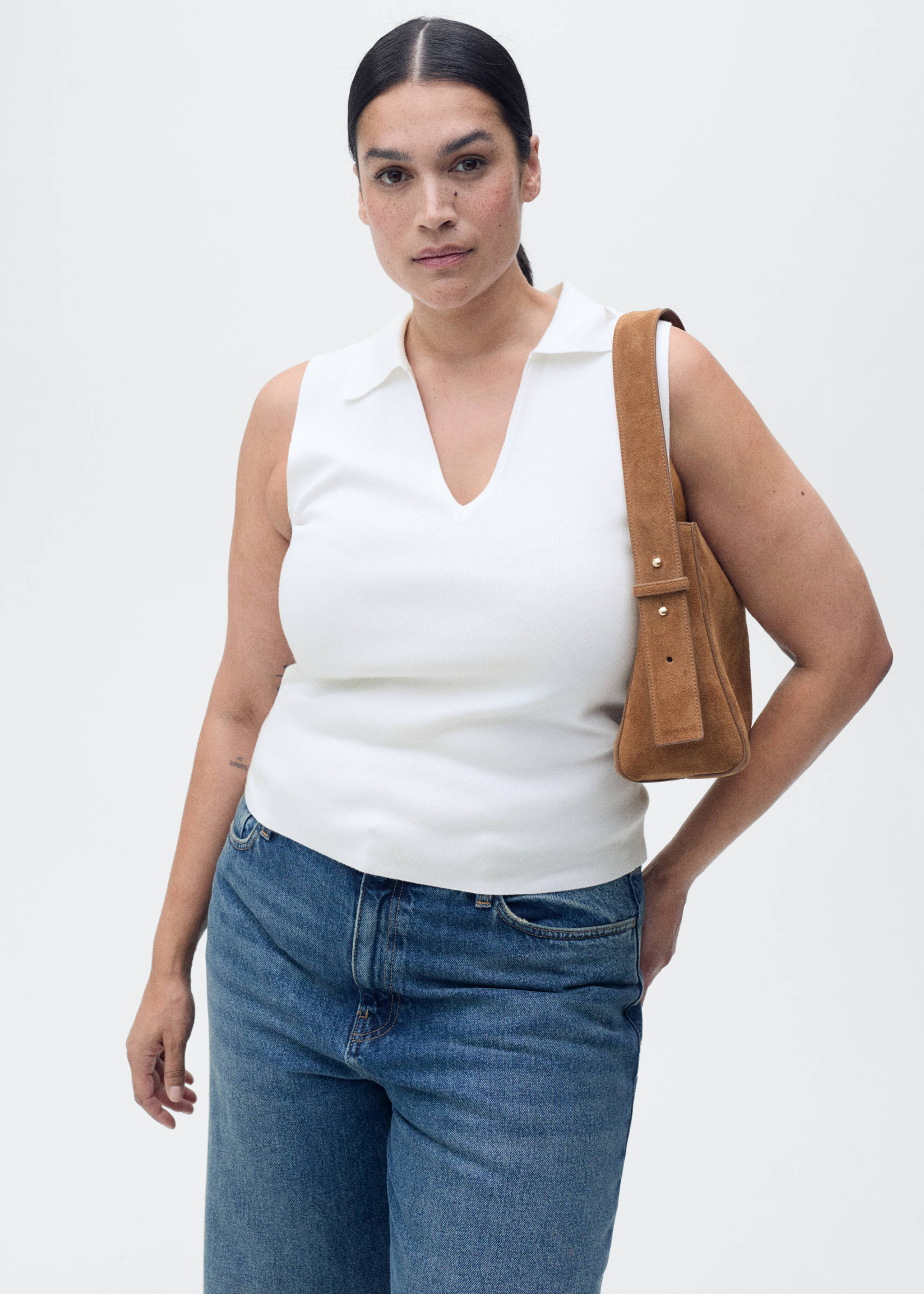 Strick-Top mit Poloshirt-Kragen - Detail des Artikels 5