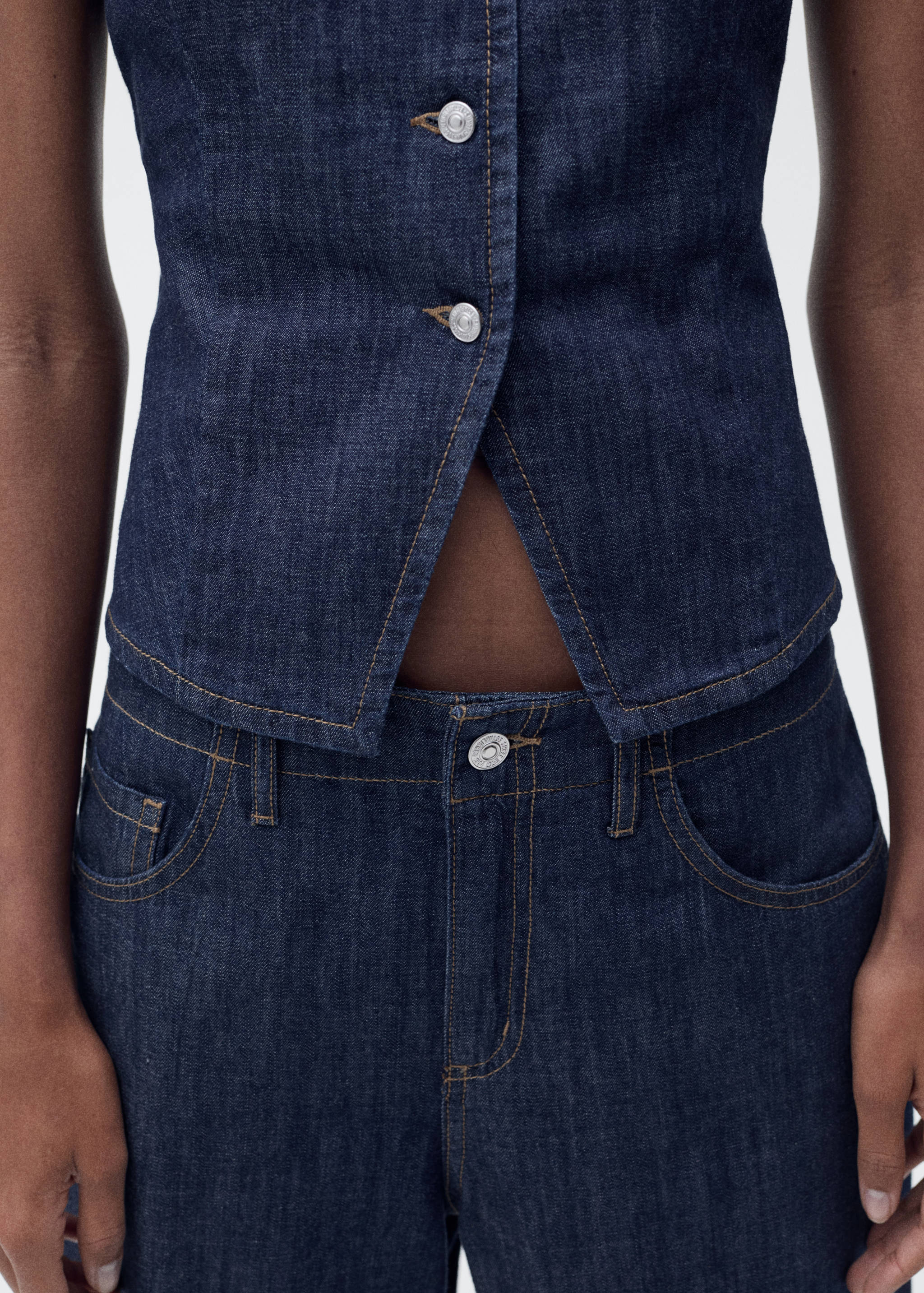 Buttoned denim top - Details of the article 6