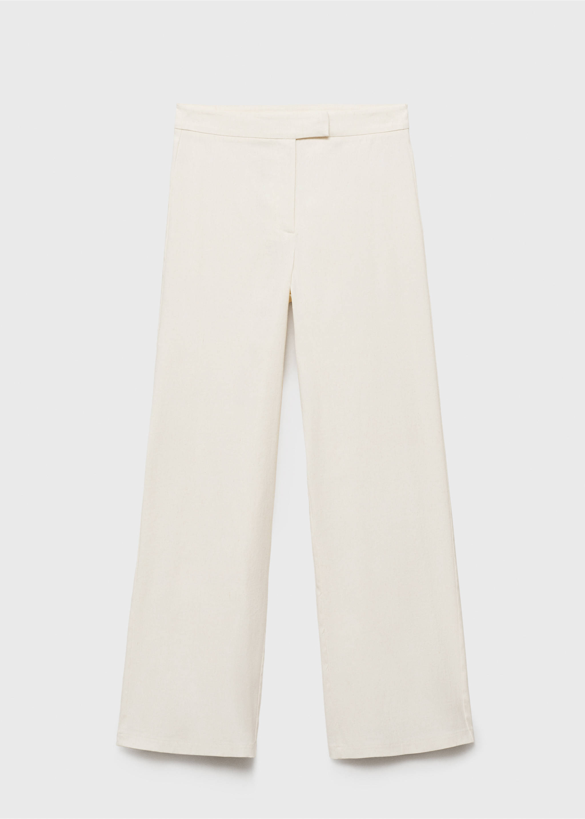 Straight mid-rise trousers - Article without model, Ecru. Ref: 87077185-00.