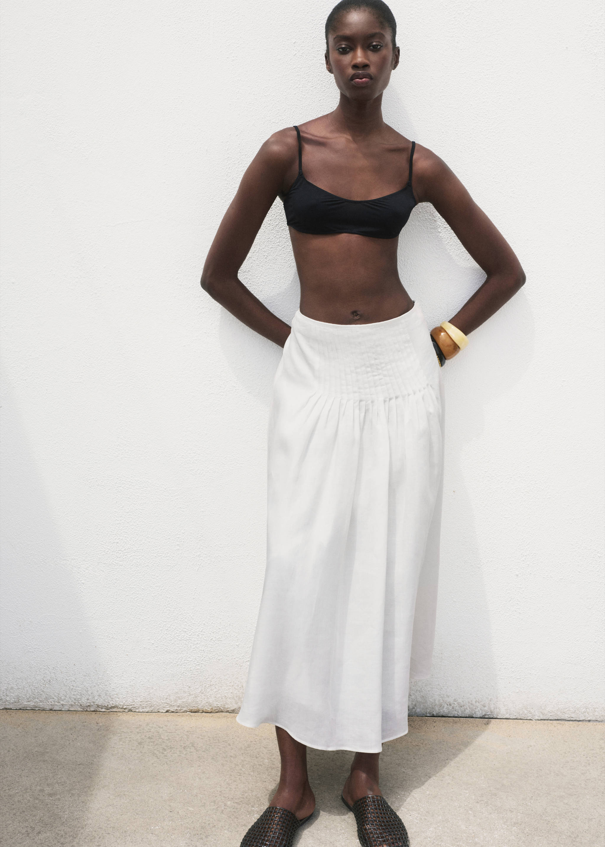 Ramie pleated skirt - Details of the article 2