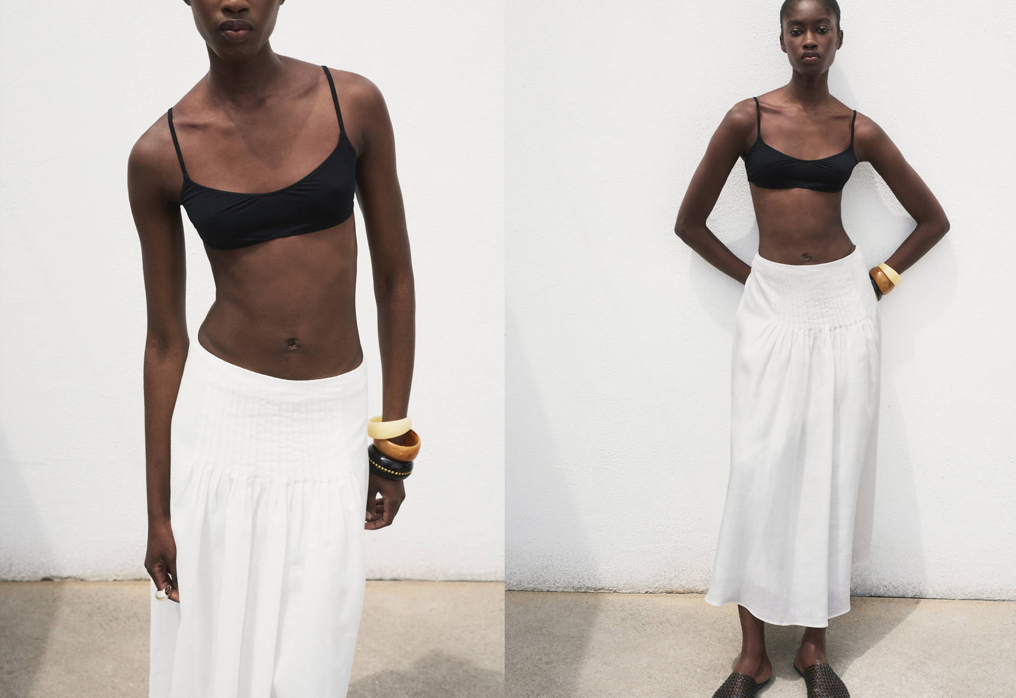 Ramie pleated skirt - Panoramic plane