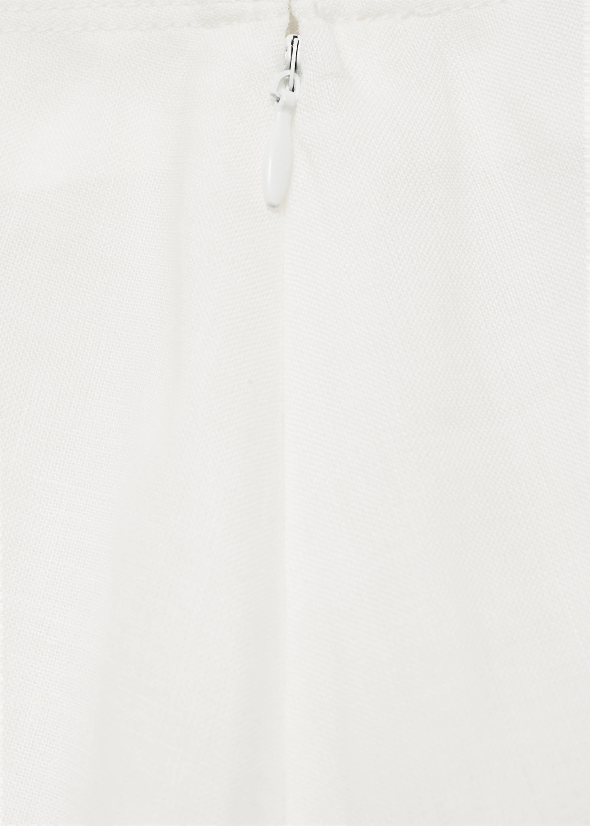 Ramie pleated skirt - Details of the article 0, White. Ref: 87077187-00.