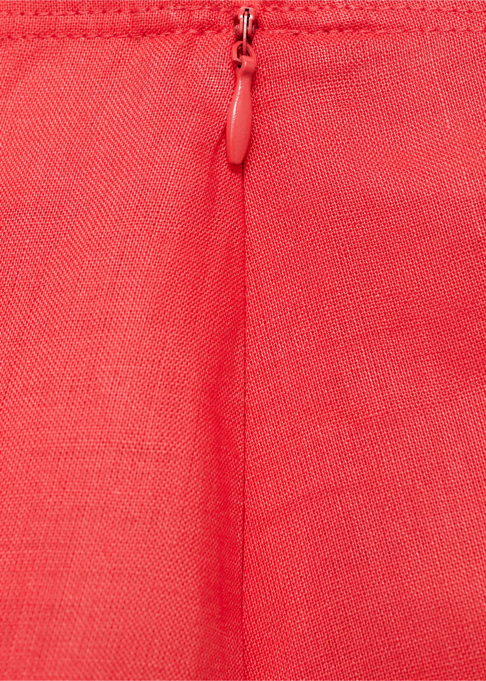 Ramie pleated skirt - Details of the article 0, Red. Ref: 87077187-00.