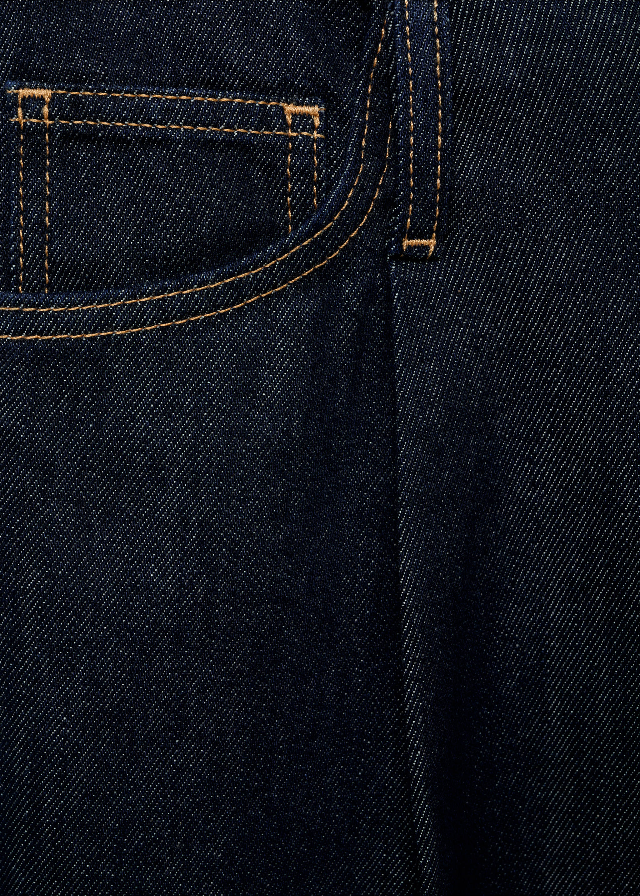Wide leg denim pants with frayed waist - Details of the article 8, Open Blue. Ref: 87077191-00.