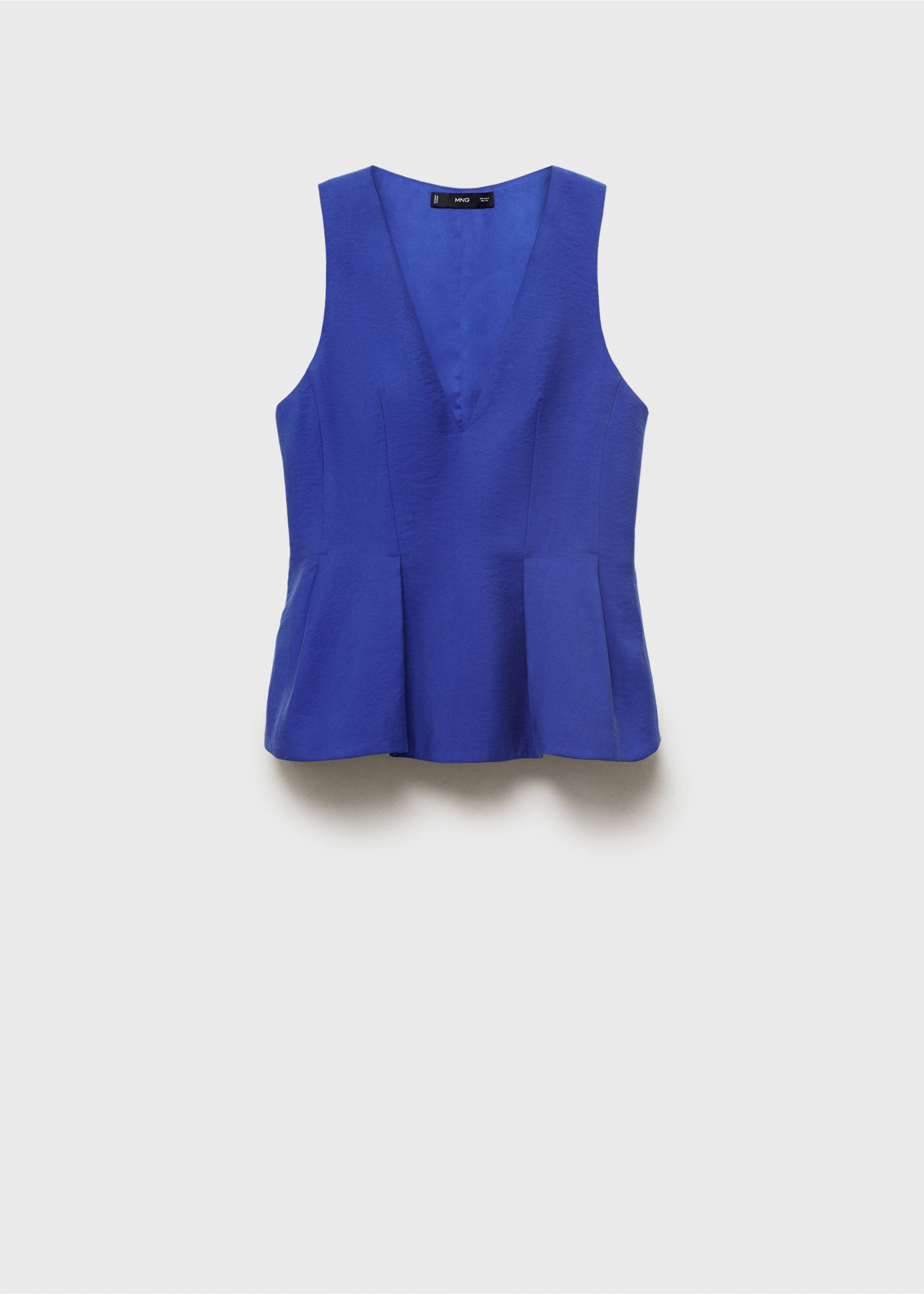 Modal-Top mit V-Ausschnitt - Artikel ohne Model, Blau. Ref: 87077194-00.