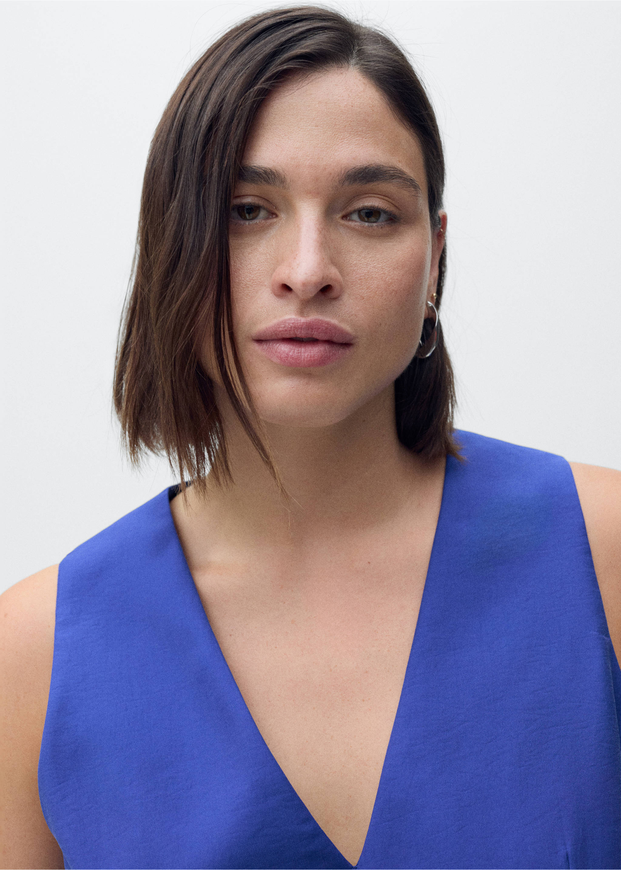 Modal-Top mit V-Ausschnitt - Detail des Artikels 4, Blau. Ref: 87077194-00.