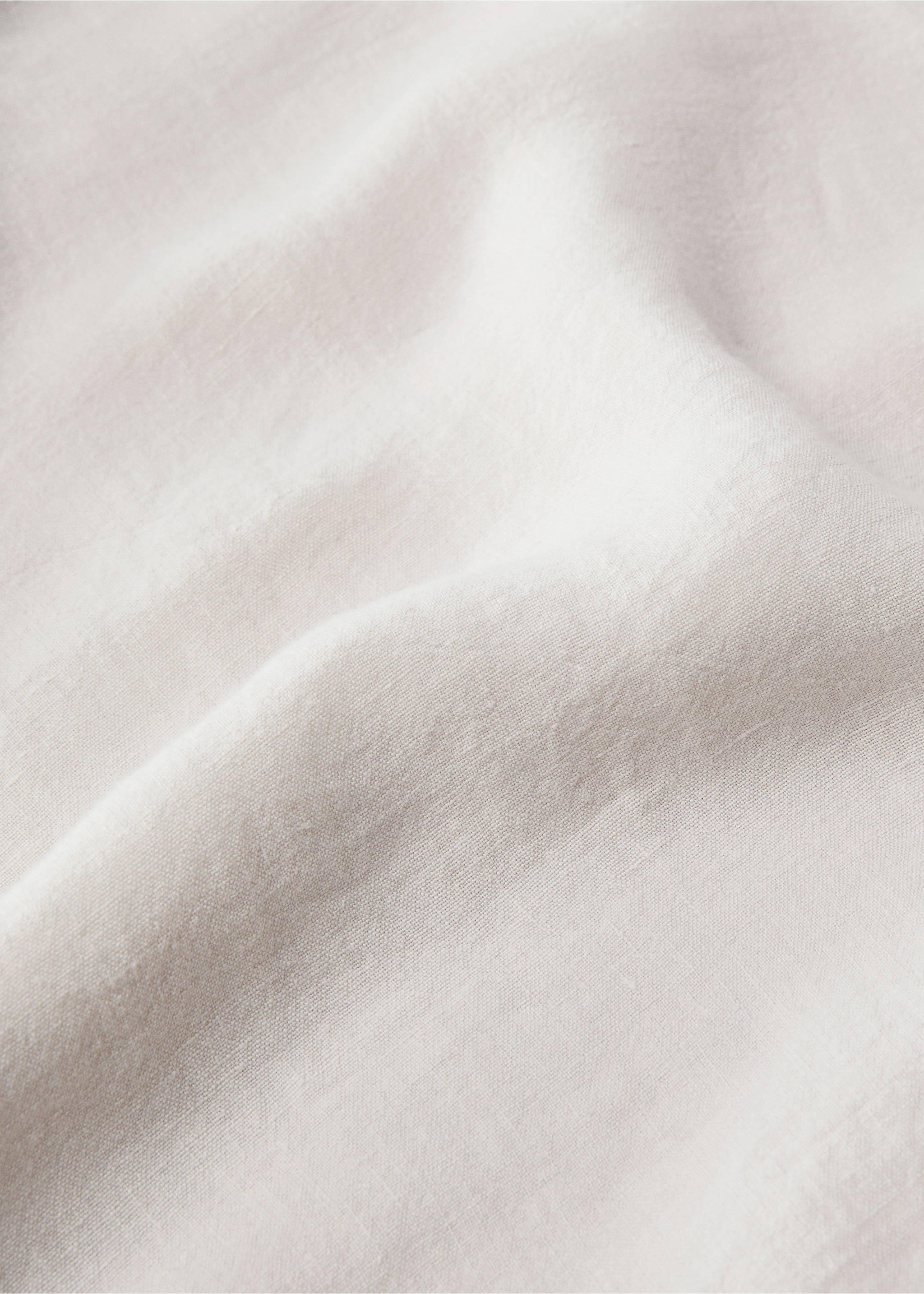 Washed linen fitted sheet for 135 cm bed - Details of the article 3, Beige. Ref: 87077195-00.