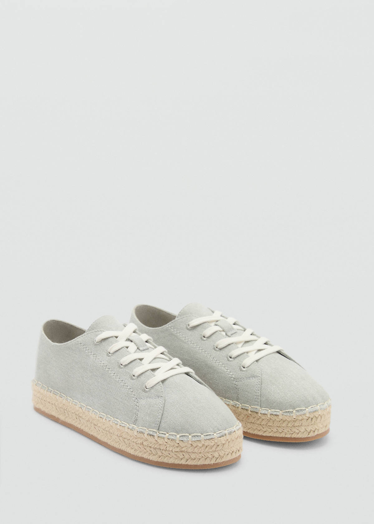 Lace-up cotton espadrilles