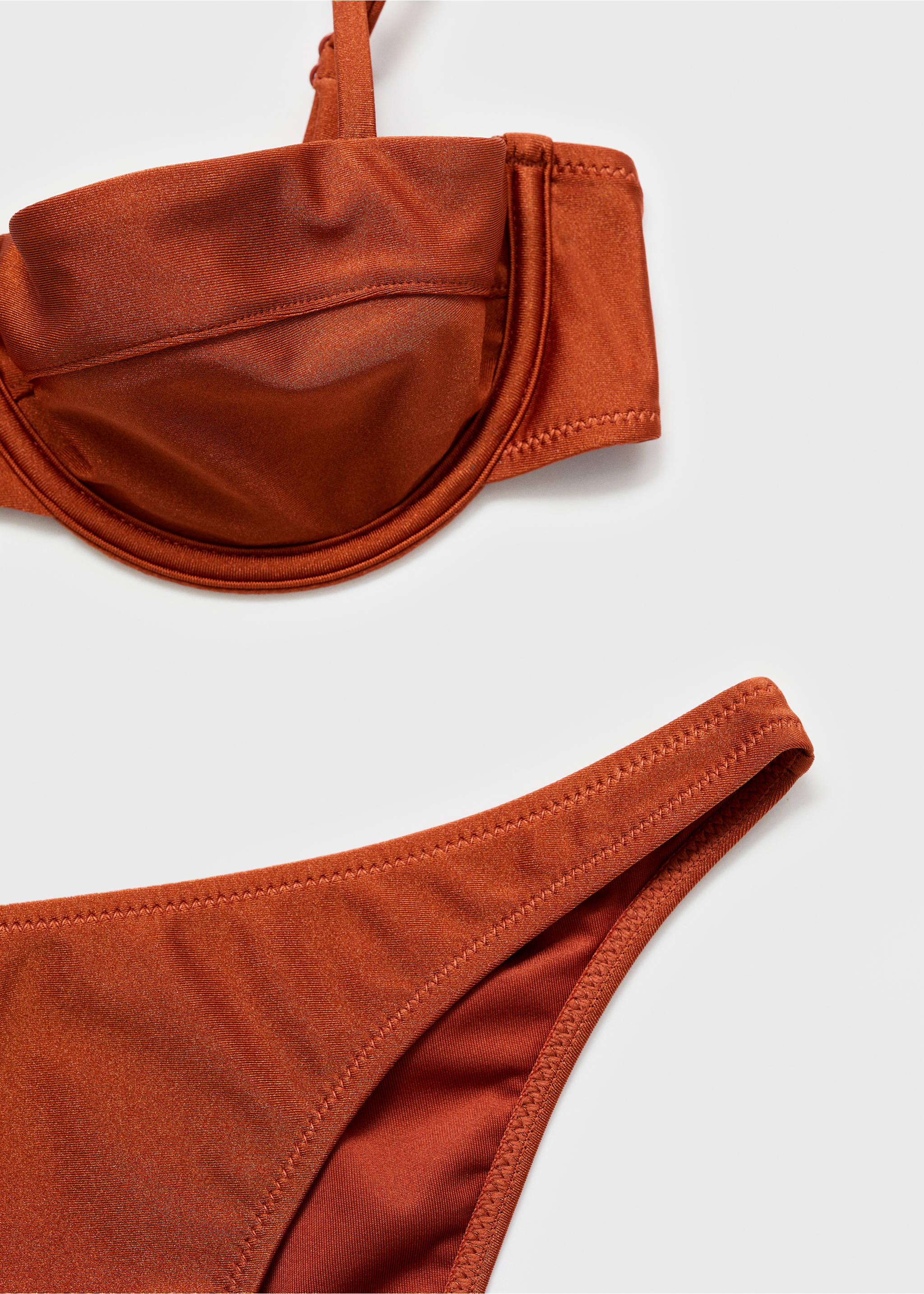 Braguita bikini acabado brillante - Detalle del artículo 0, Naranja tostado. Ref: 87077672-00.